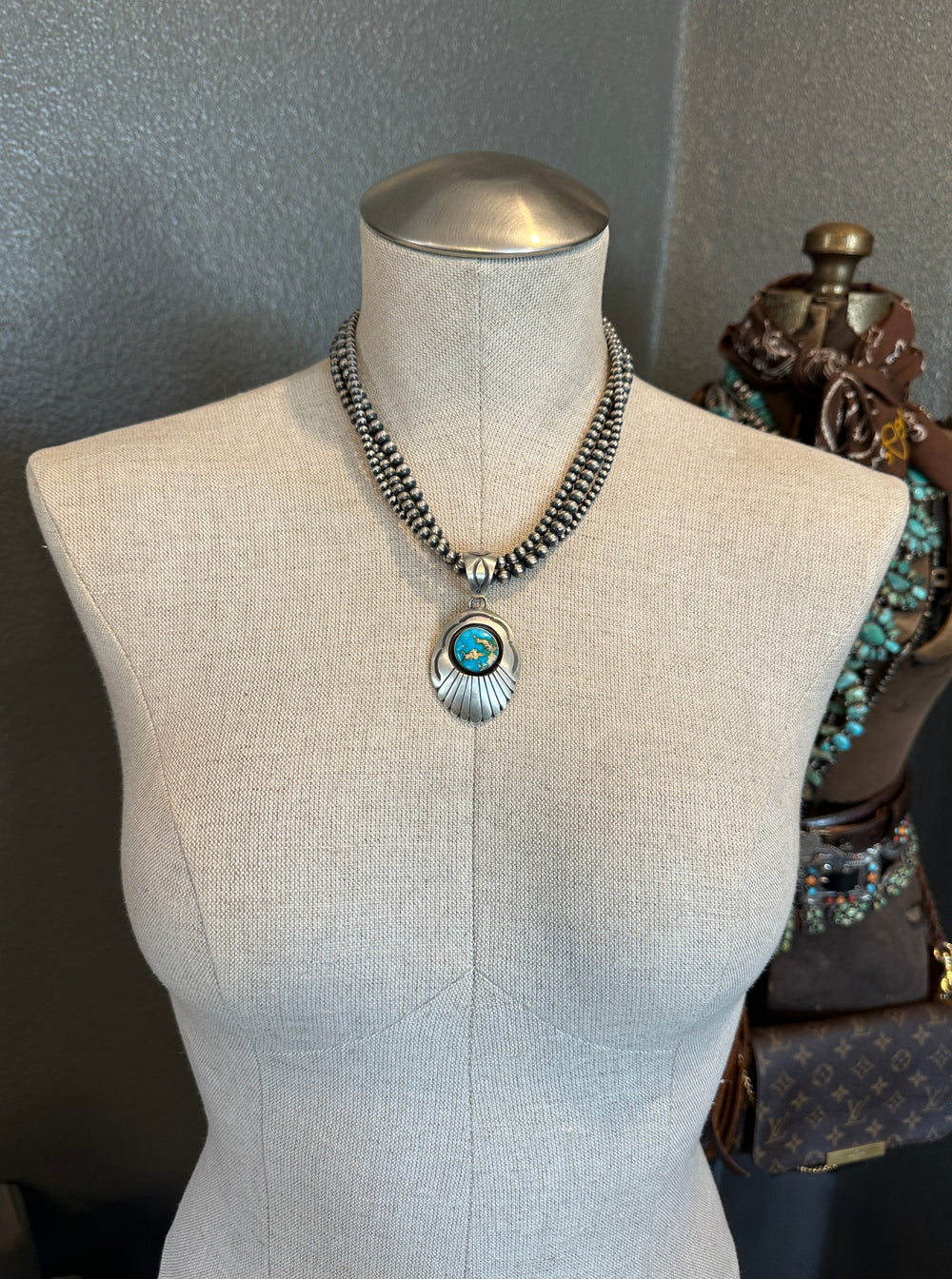 The Theba Sonoran Gold Pendant-Pendants-Calli Co., Turquoise and Silver Jewelry, Native American Handmade, Zuni Tribe, Navajo Tribe, Brock Texas