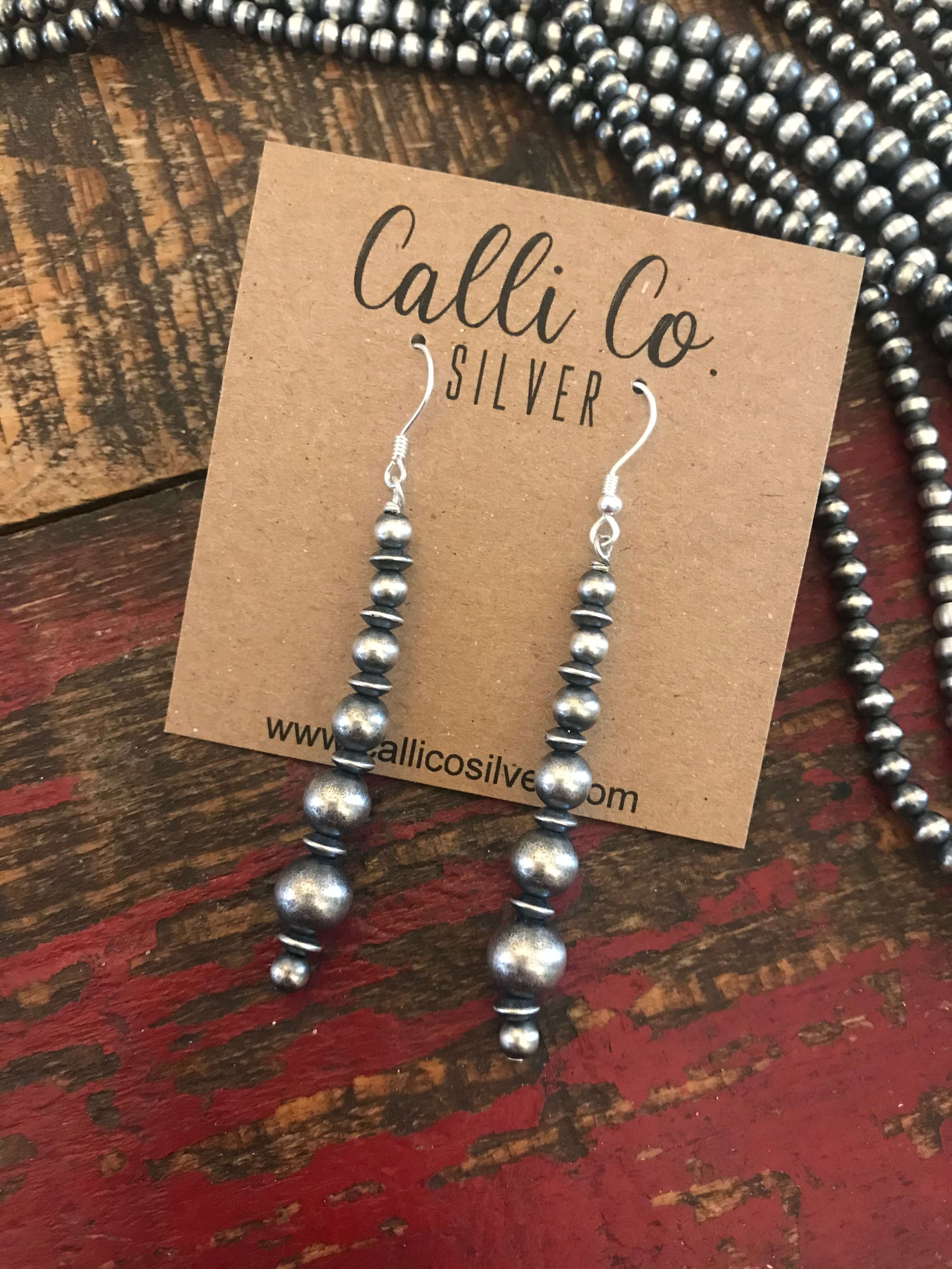 The Kyoto Earrings-Earrings-Calli Co., Turquoise and Silver Jewelry, Native American Handmade, Zuni Tribe, Navajo Tribe, Brock Texas