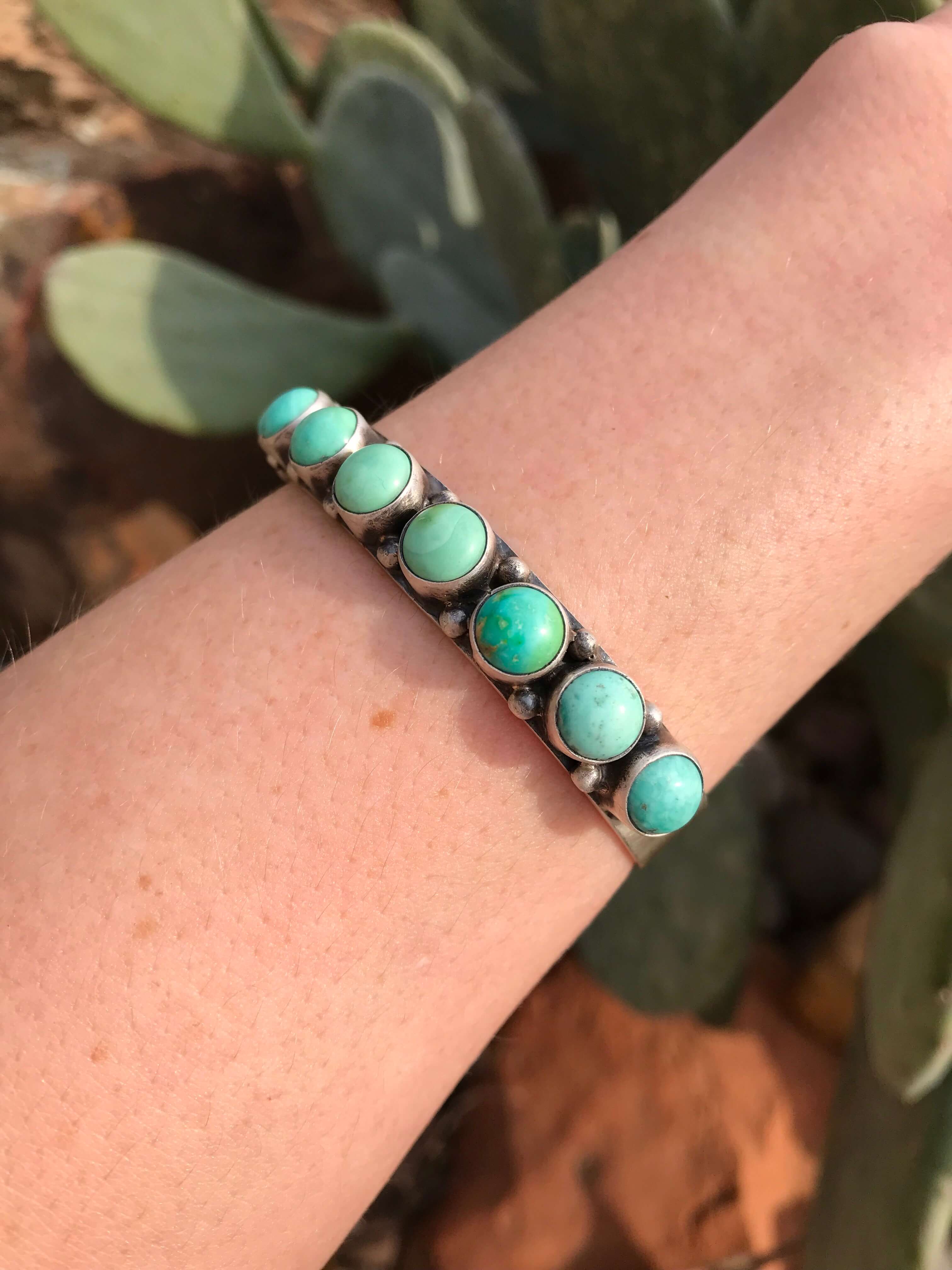 The Enchanted Rock Cuff, 2-Bracelets & Cuffs-Calli Co., Turquoise and Silver Jewelry, Native American Handmade, Zuni Tribe, Navajo Tribe, Brock Texas