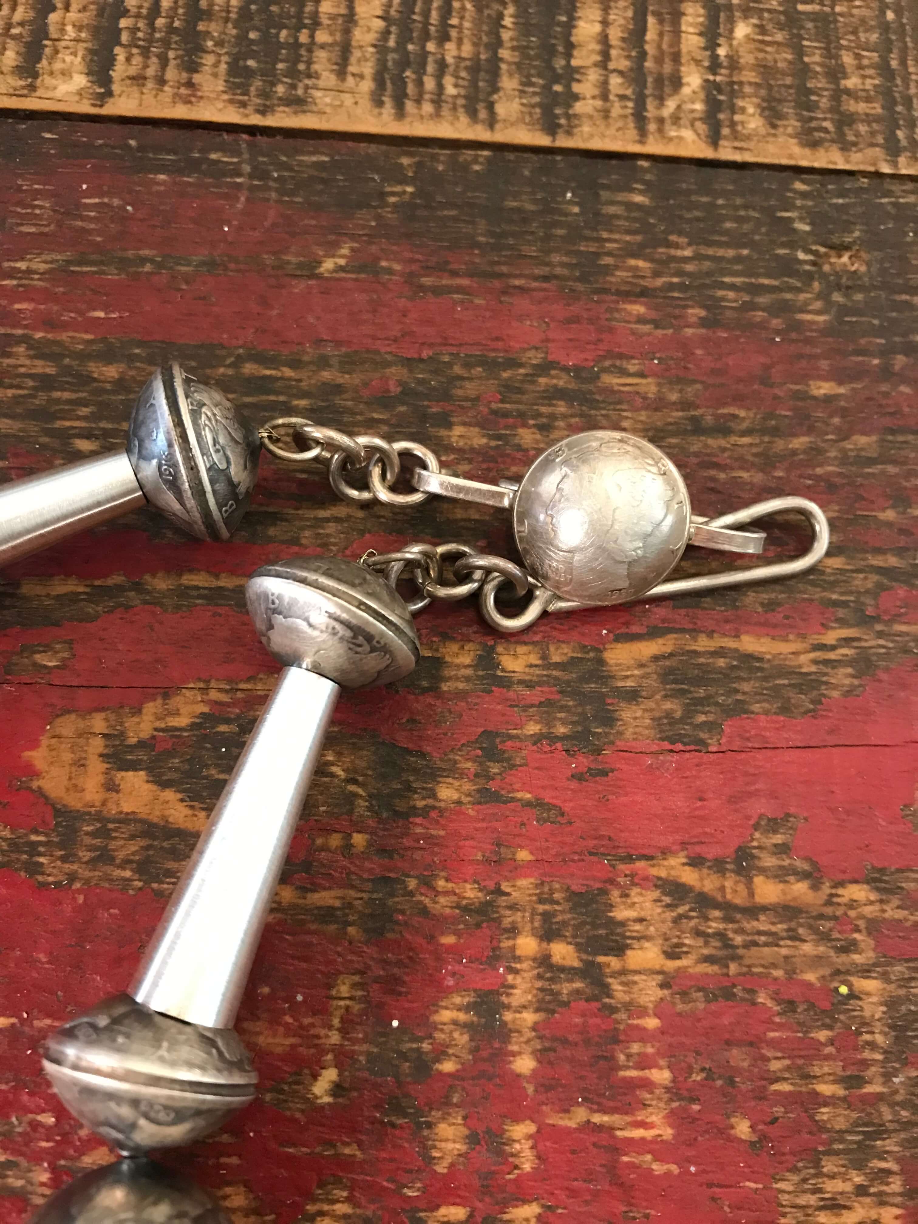 The Mercury Dime Pearl Necklace, 23"-Necklaces-Calli Co., Turquoise and Silver Jewelry, Native American Handmade, Zuni Tribe, Navajo Tribe, Brock Texas