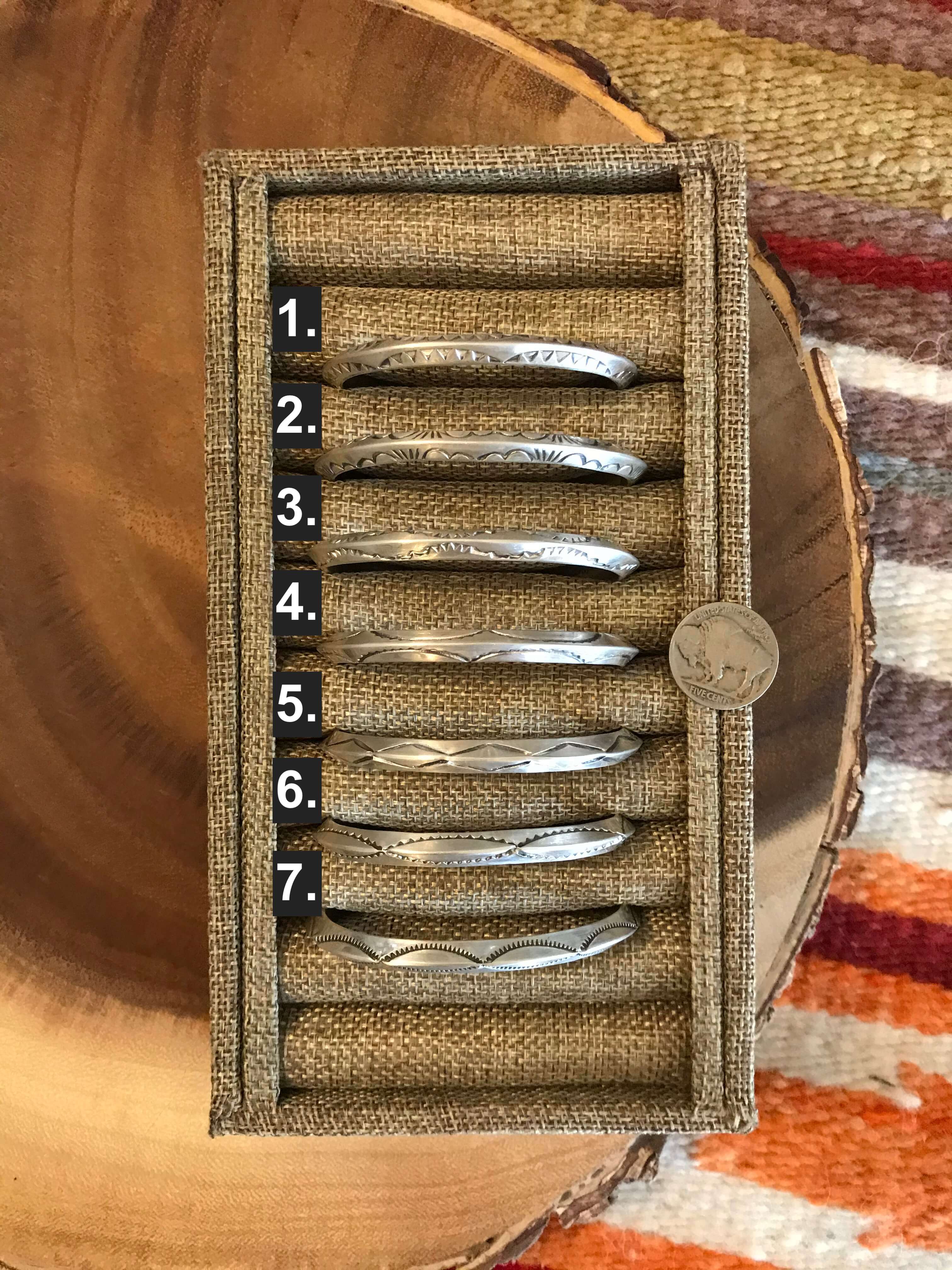 The Cardona Sterling Stacking Cuff-Bracelets & Cuffs-Calli Co., Turquoise and Silver Jewelry, Native American Handmade, Zuni Tribe, Navajo Tribe, Brock Texas