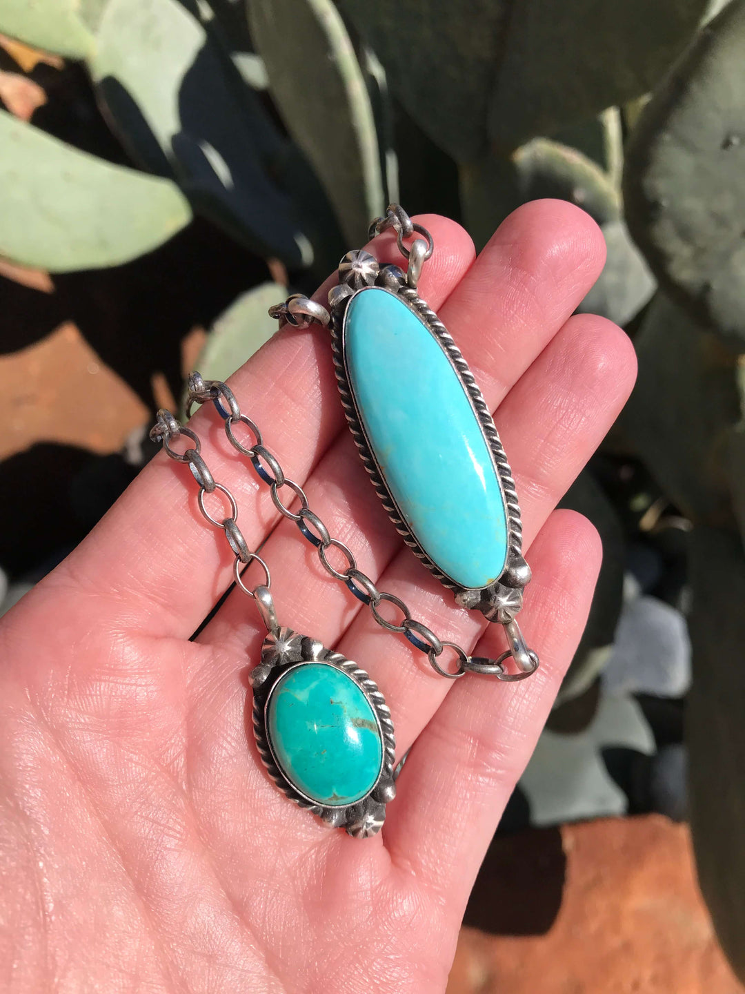 The Ace Lariat Necklace, 5-Necklaces-Calli Co., Turquoise and Silver Jewelry, Native American Handmade, Zuni Tribe, Navajo Tribe, Brock Texas