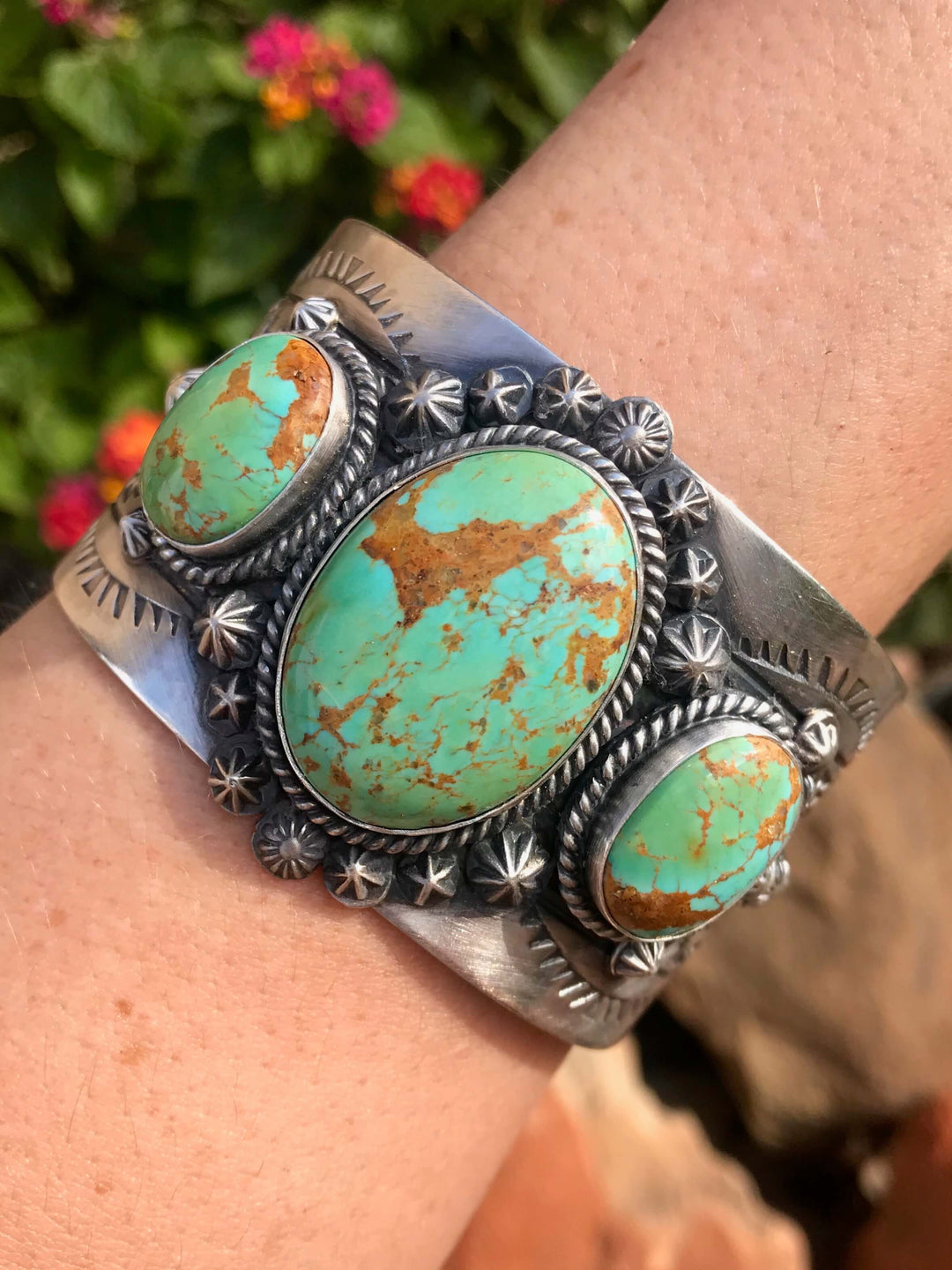 The Hampton Turquoise Cuff-Bracelets & Cuffs-Calli Co., Turquoise and Silver Jewelry, Native American Handmade, Zuni Tribe, Navajo Tribe, Brock Texas