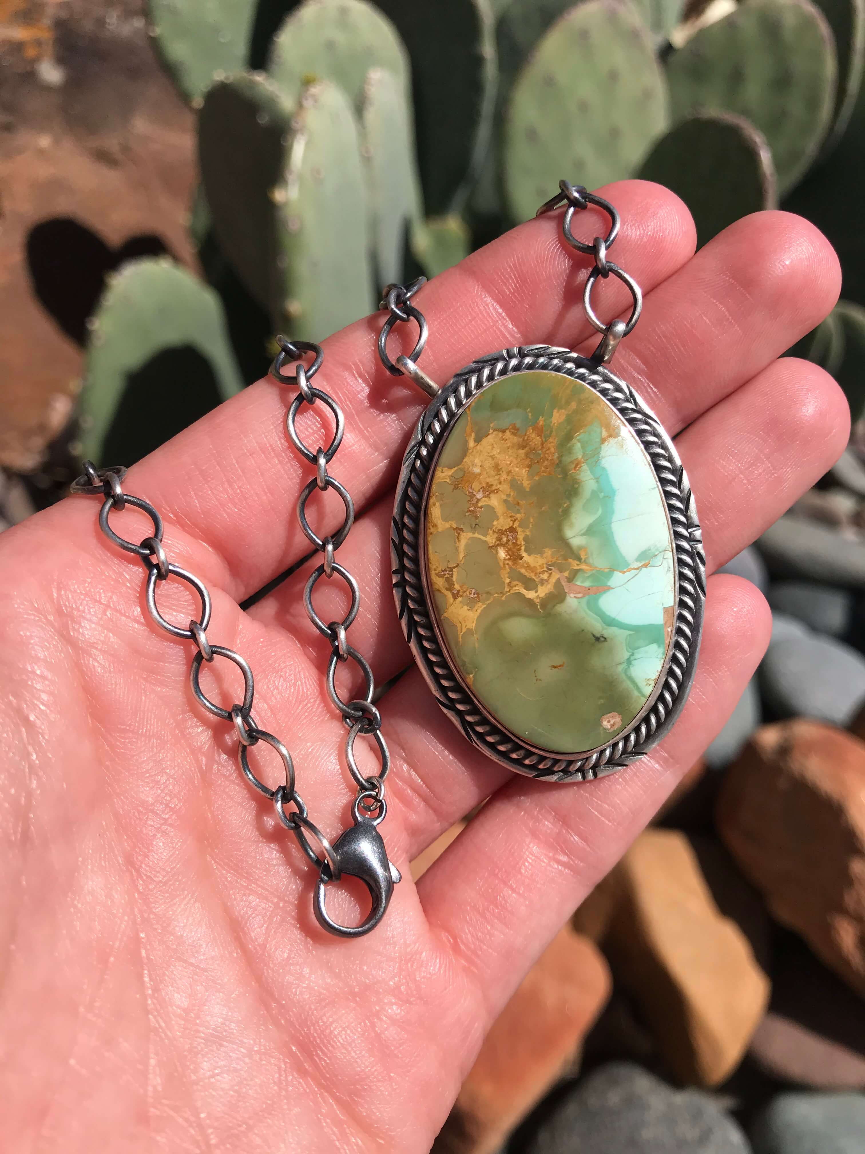 The Eagle Mountain Turquoise Necklace, 2-Necklaces-Calli Co., Turquoise and Silver Jewelry, Native American Handmade, Zuni Tribe, Navajo Tribe, Brock Texas