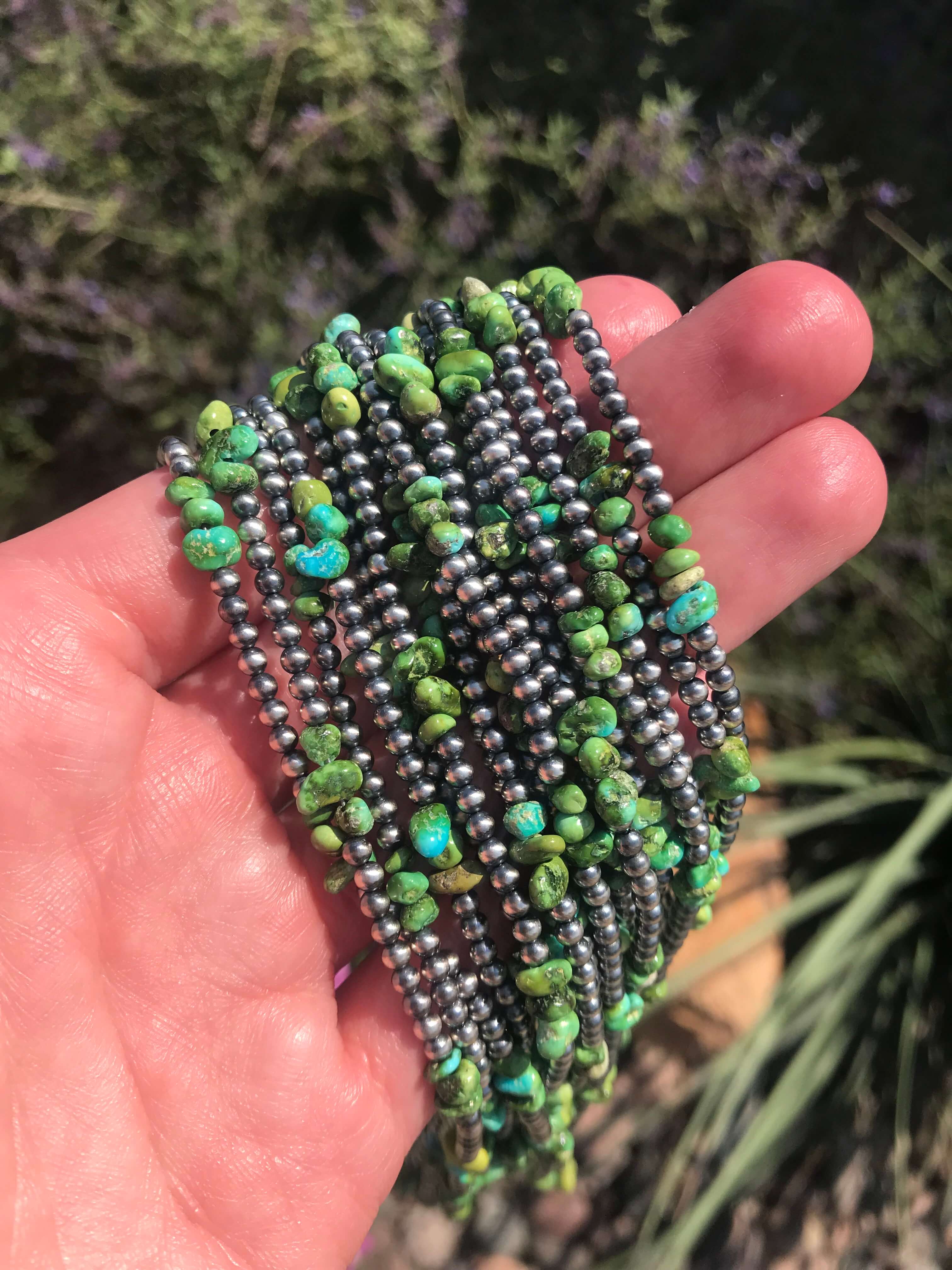 The Sonoran Gold Necklace, 17"-Necklaces-Calli Co., Turquoise and Silver Jewelry, Native American Handmade, Zuni Tribe, Navajo Tribe, Brock Texas