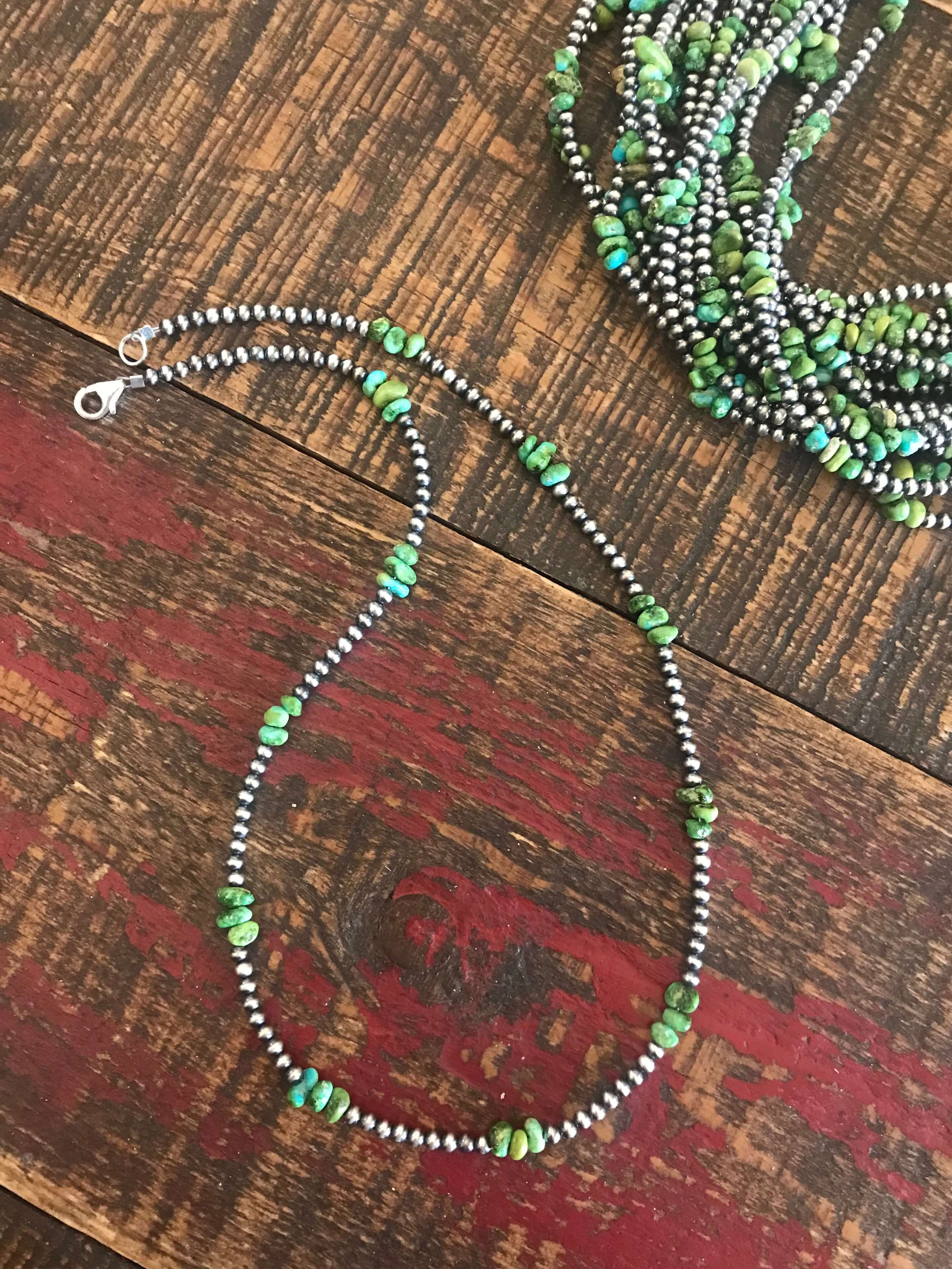 The Sonoran Gold Necklace, 17"-Necklaces-Calli Co., Turquoise and Silver Jewelry, Native American Handmade, Zuni Tribe, Navajo Tribe, Brock Texas