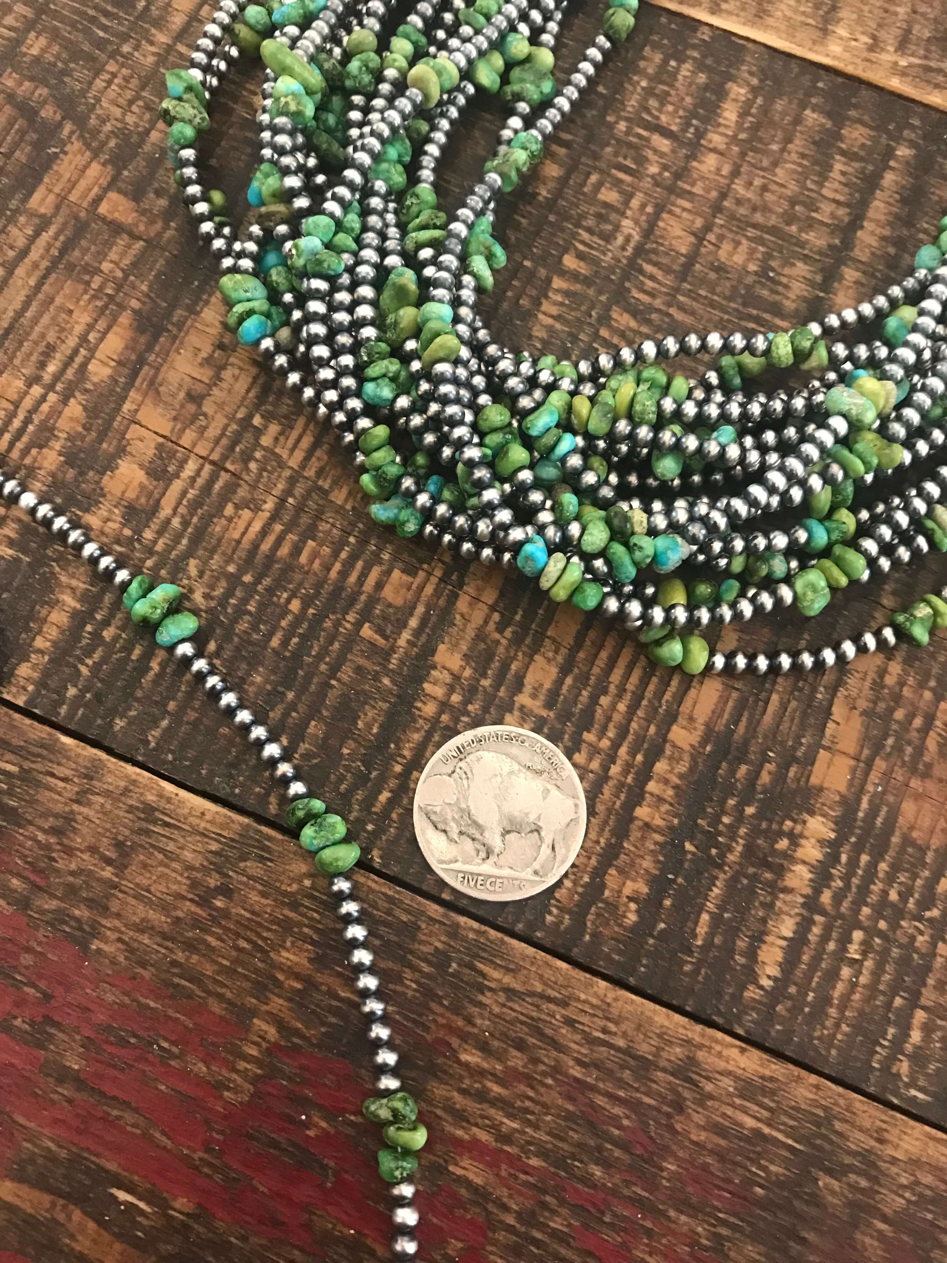 The Sonoran Gold Necklace, 17"-Necklaces-Calli Co., Turquoise and Silver Jewelry, Native American Handmade, Zuni Tribe, Navajo Tribe, Brock Texas