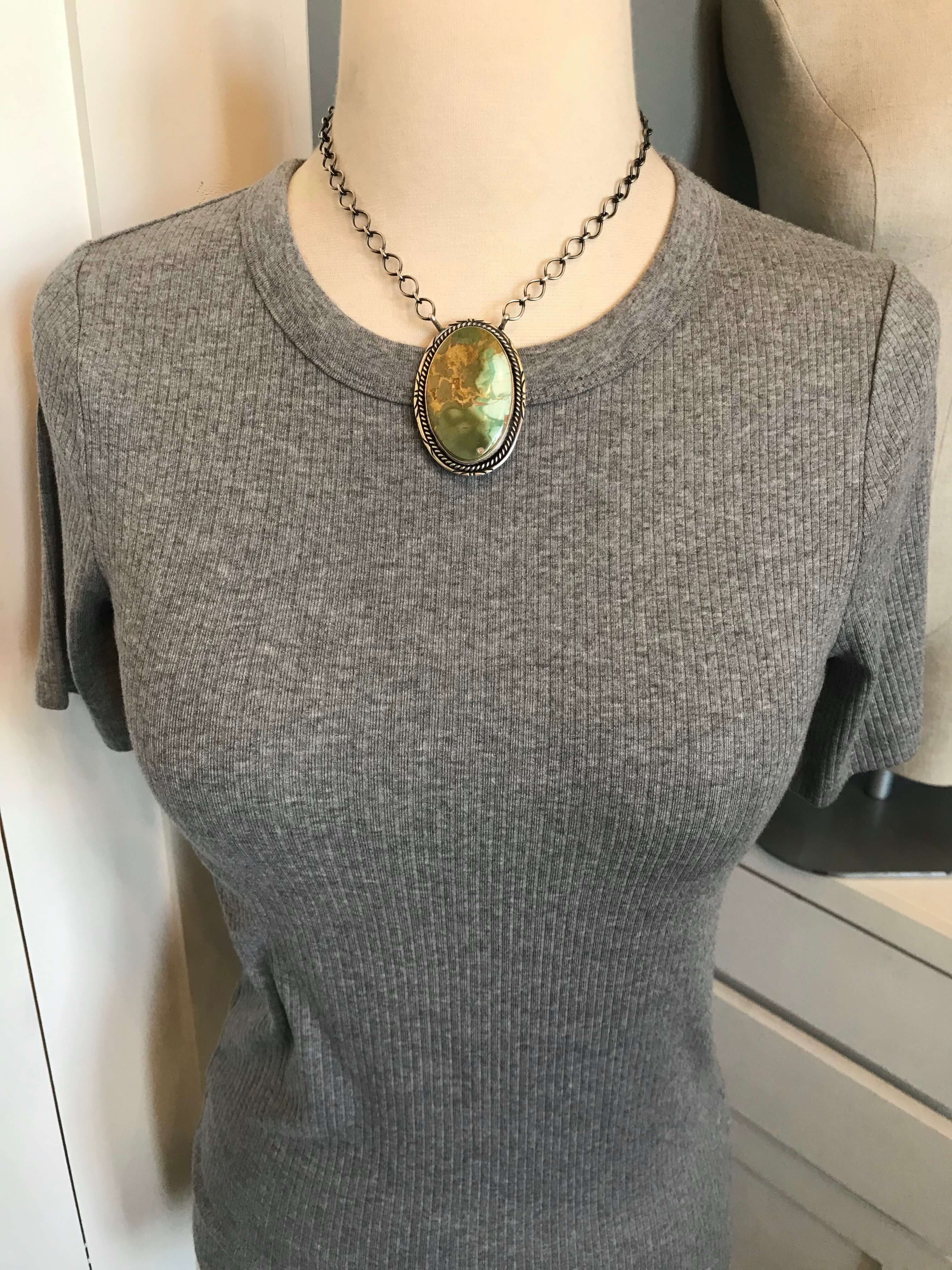 The Eagle Mountain Turquoise Necklace, 2-Necklaces-Calli Co., Turquoise and Silver Jewelry, Native American Handmade, Zuni Tribe, Navajo Tribe, Brock Texas