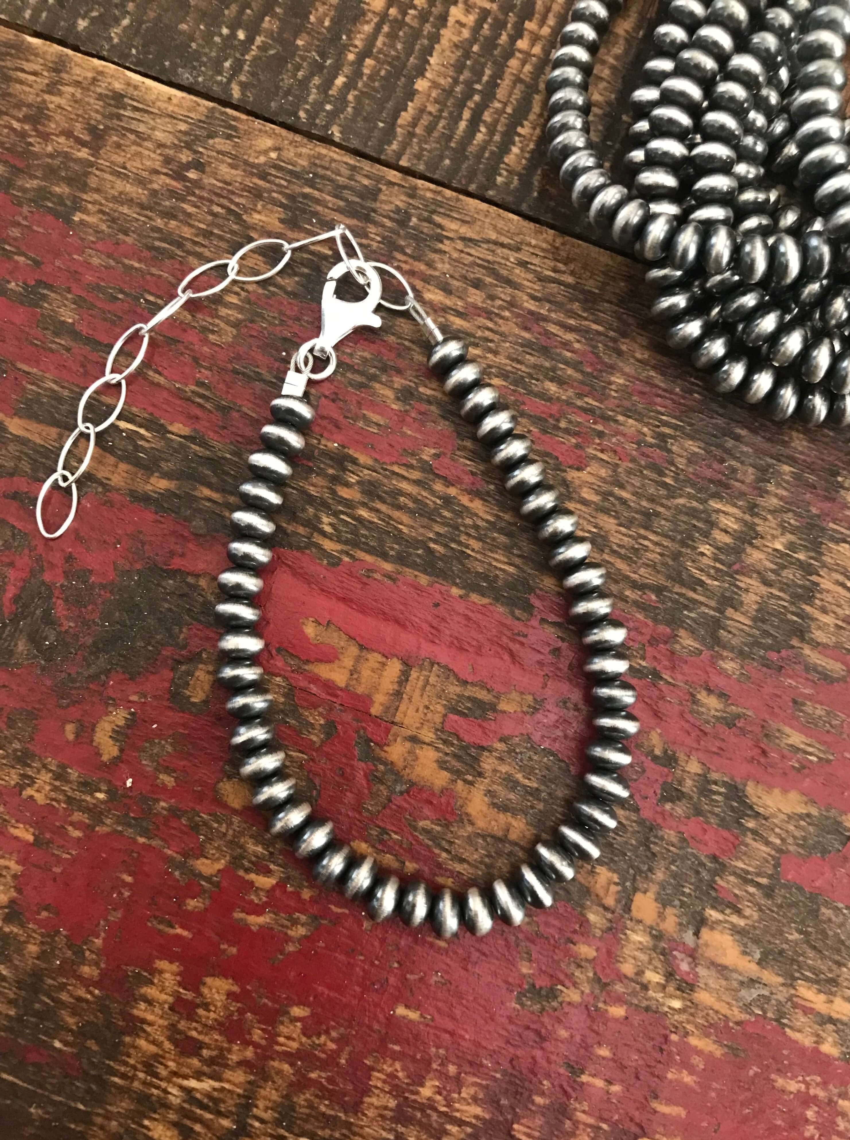 The Tahoe 5mm Saucer Bracelet-Bracelets & Cuffs-Calli Co., Turquoise and Silver Jewelry, Native American Handmade, Zuni Tribe, Navajo Tribe, Brock Texas