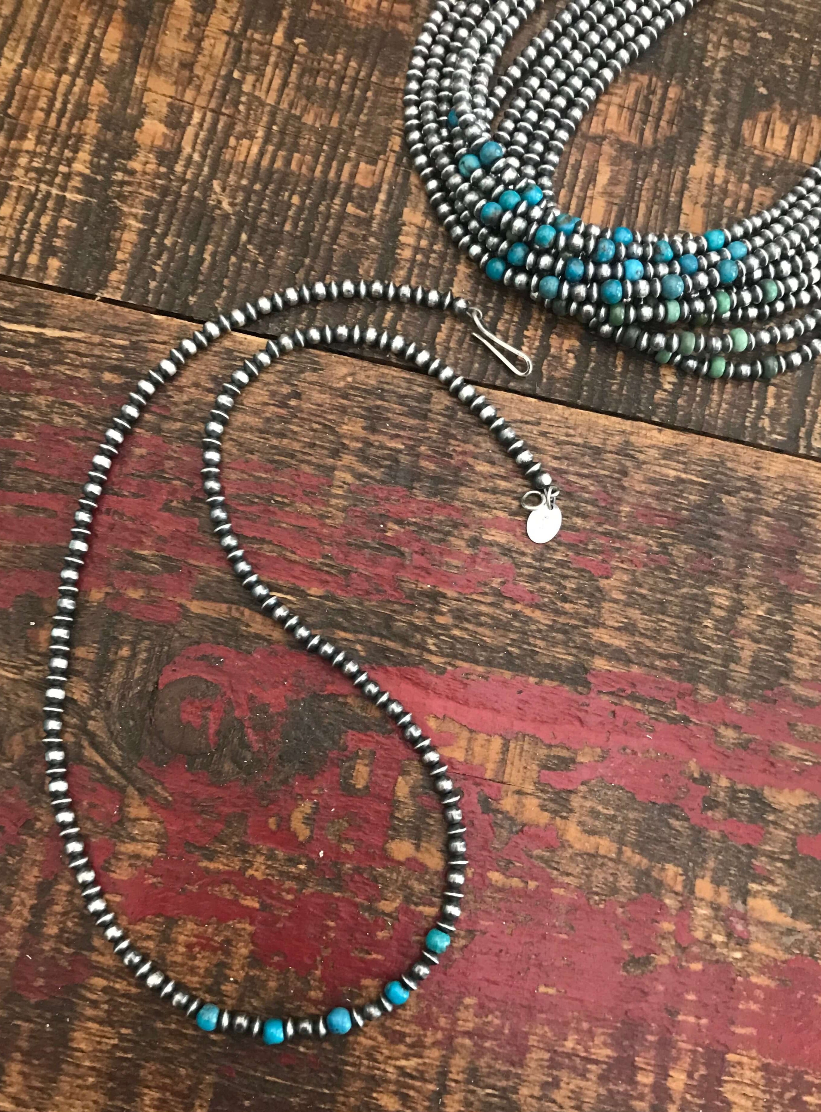 The Lowry Necklace-Necklaces-Calli Co., Turquoise and Silver Jewelry, Native American Handmade, Zuni Tribe, Navajo Tribe, Brock Texas