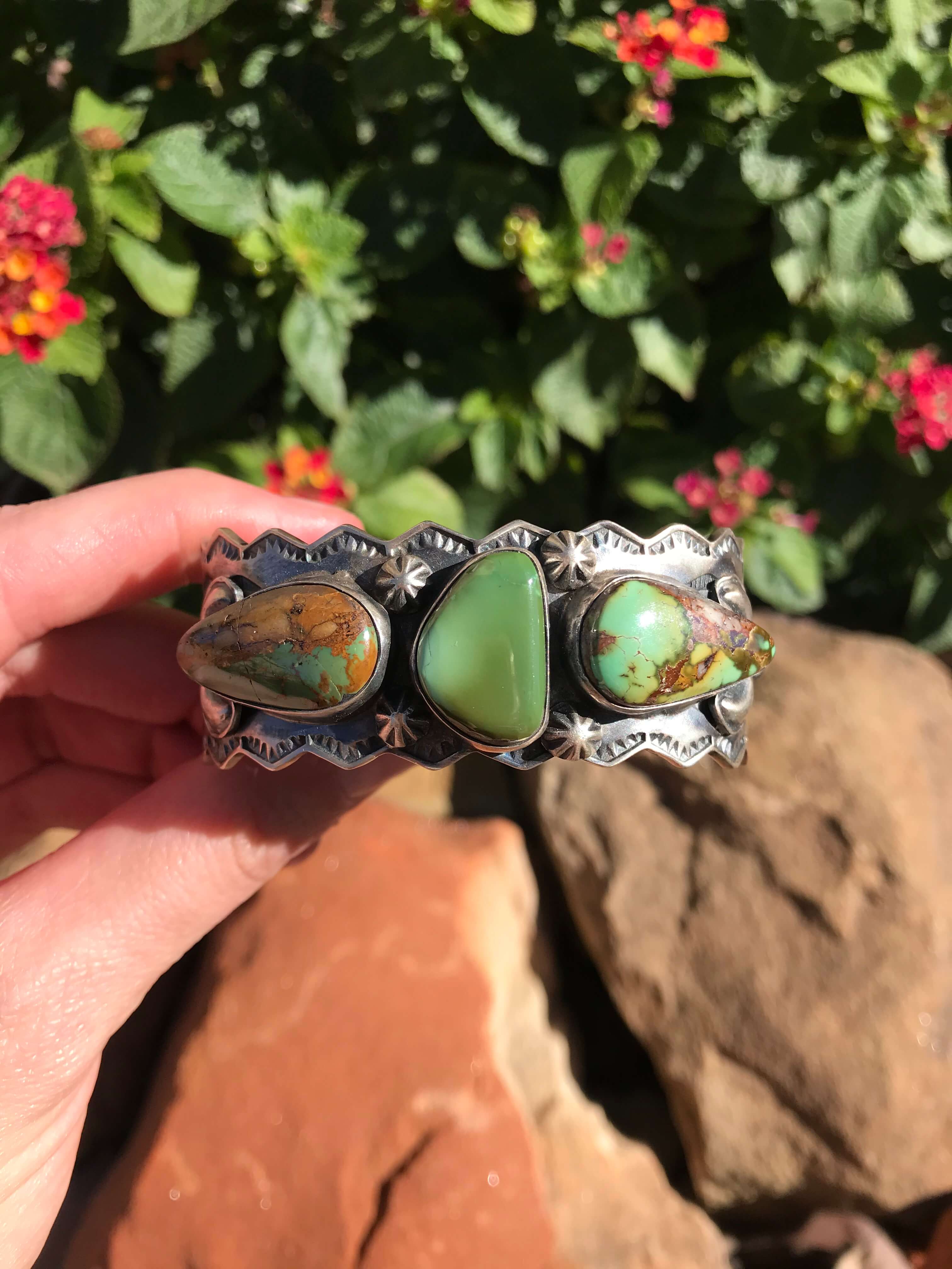 The Marlay Turquoise Cuff-Bracelets & Cuffs-Calli Co., Turquoise and Silver Jewelry, Native American Handmade, Zuni Tribe, Navajo Tribe, Brock Texas