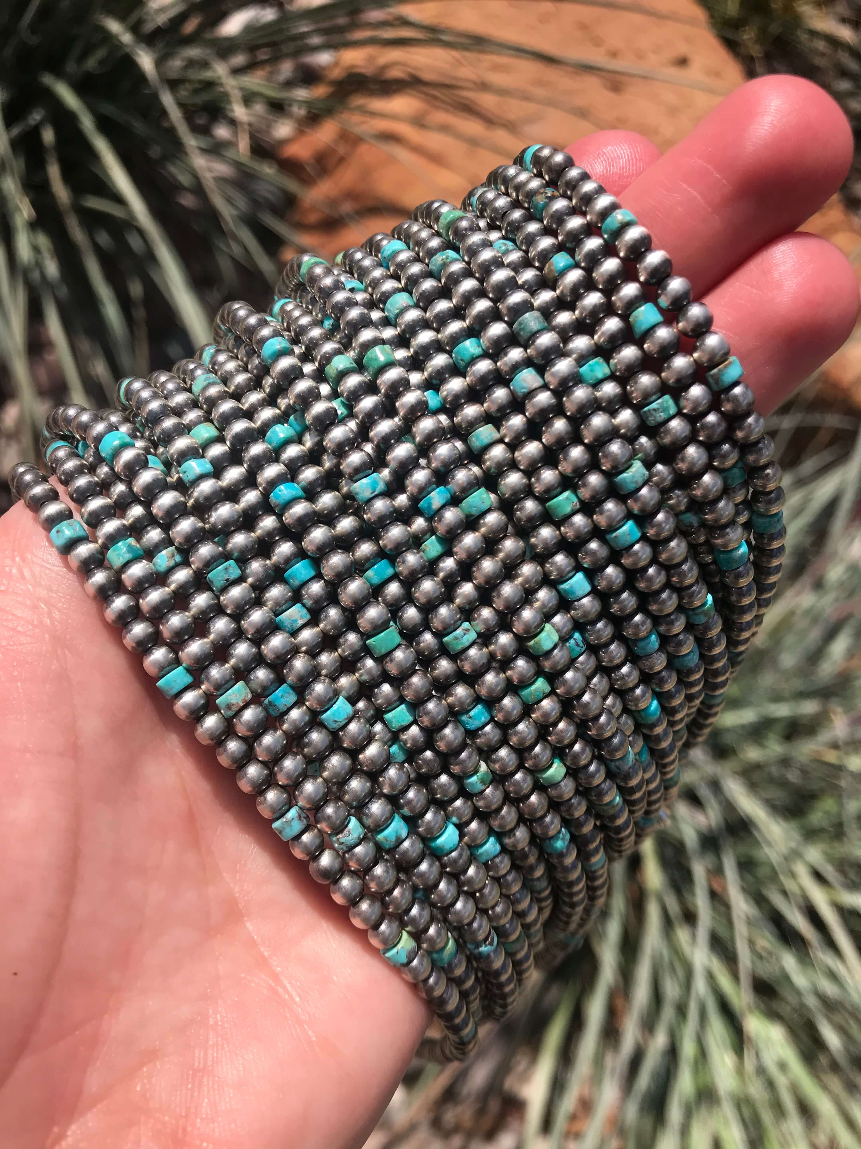 The Mama Tried Necklace, 20”-Necklaces-Calli Co., Turquoise and Silver Jewelry, Native American Handmade, Zuni Tribe, Navajo Tribe, Brock Texas