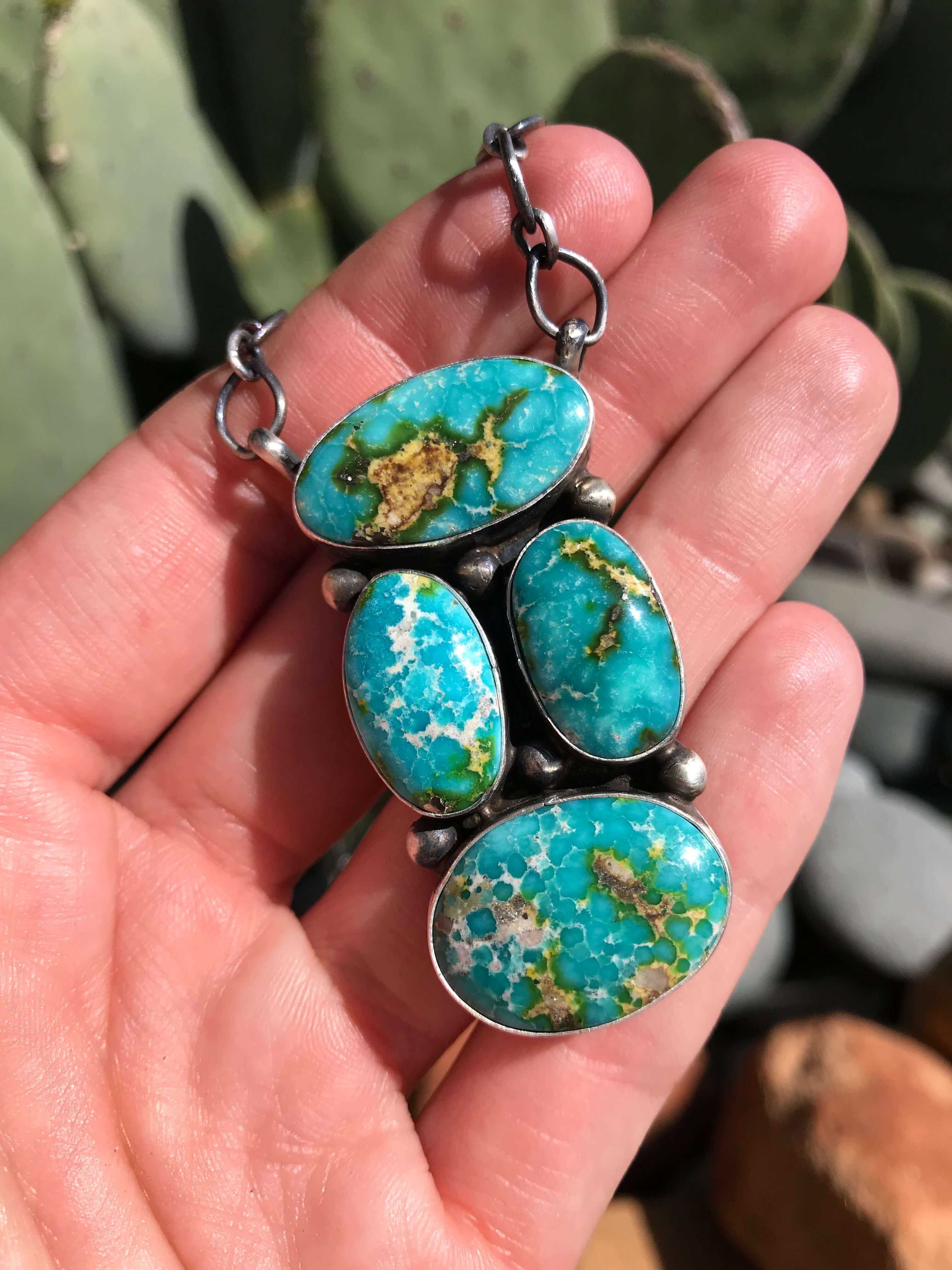 The Brookings Sonoran Gold Necklace-Necklaces-Calli Co., Turquoise and Silver Jewelry, Native American Handmade, Zuni Tribe, Navajo Tribe, Brock Texas