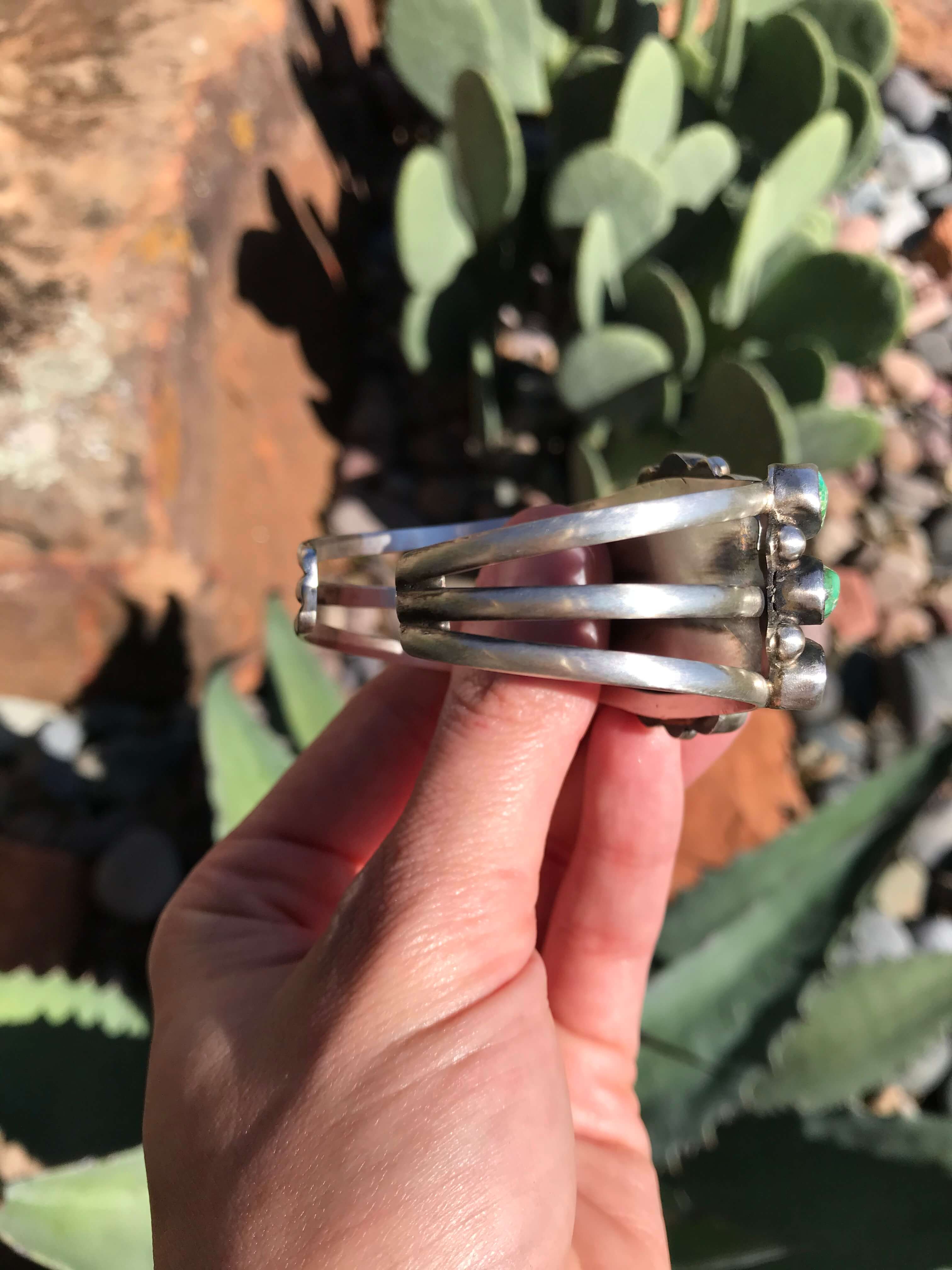 The Crowley Turquoise Cluster Cuff-Bracelets & Cuffs-Calli Co., Turquoise and Silver Jewelry, Native American Handmade, Zuni Tribe, Navajo Tribe, Brock Texas