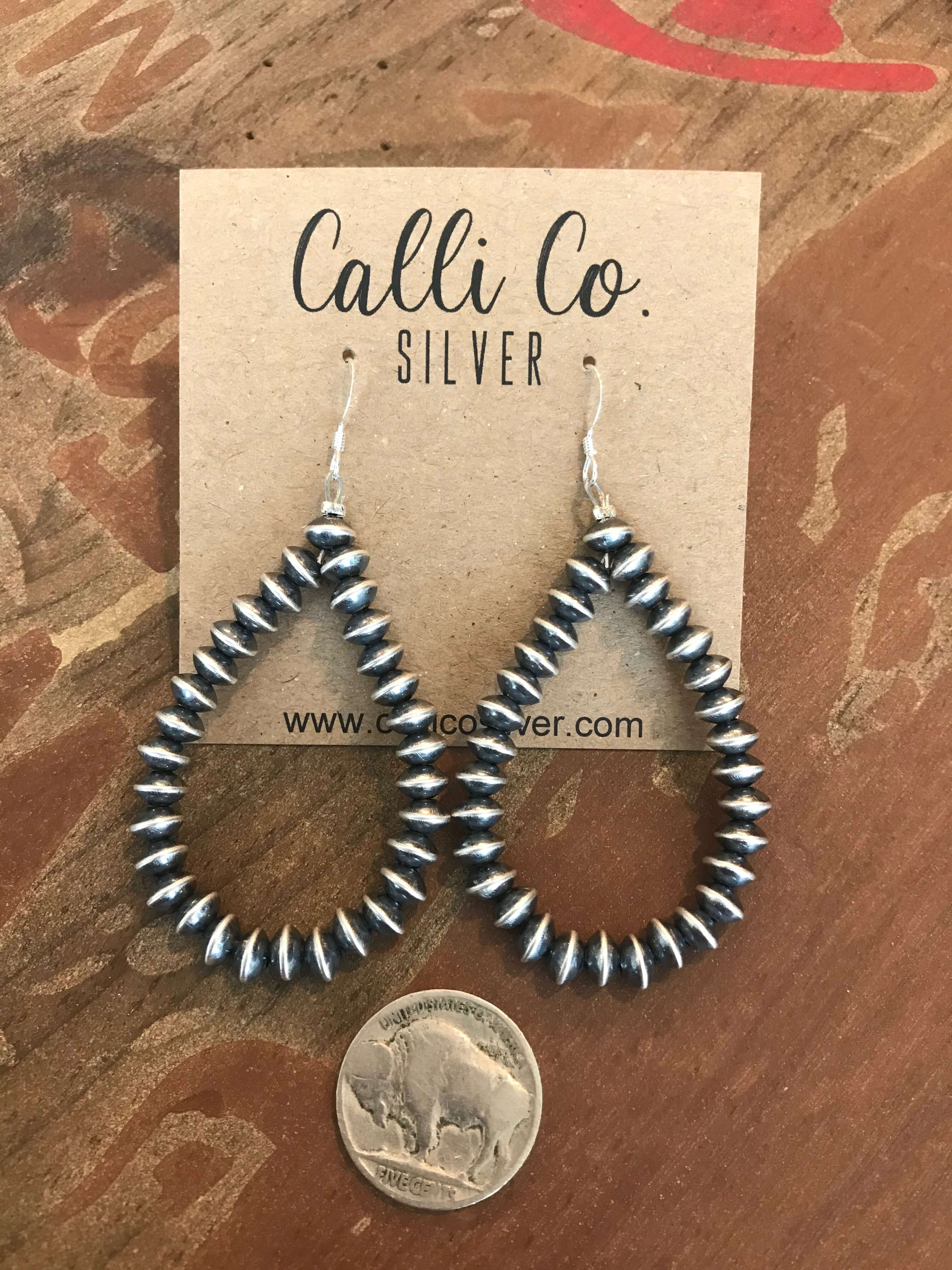 The Millsap Pearl Earrings-Earrings-Calli Co., Turquoise and Silver Jewelry, Native American Handmade, Zuni Tribe, Navajo Tribe, Brock Texas
