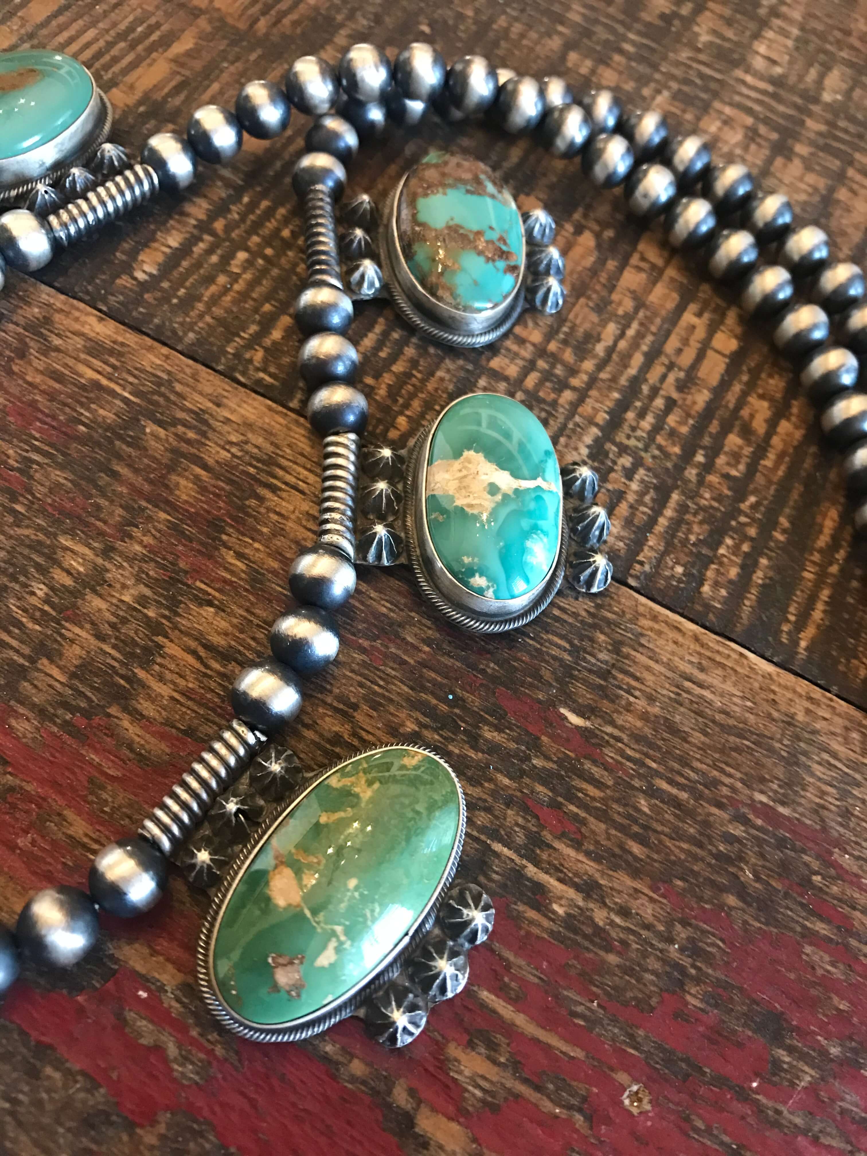 The Draper Turquoise Necklace-Necklaces-Calli Co., Turquoise and Silver Jewelry, Native American Handmade, Zuni Tribe, Navajo Tribe, Brock Texas