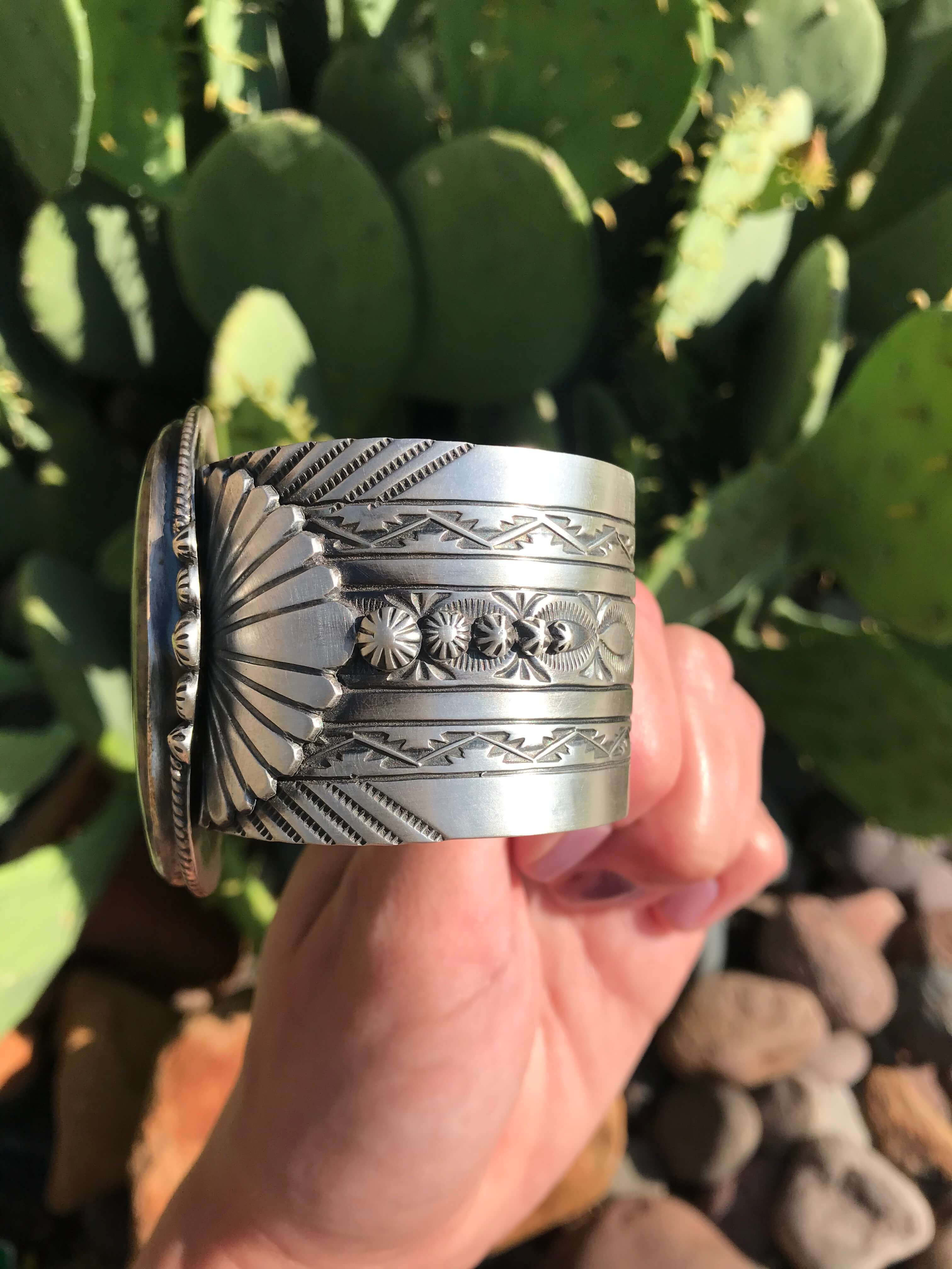 The Enrico Turquoise Ribbon Statement Cuff-Bracelets & Cuffs-Calli Co., Turquoise and Silver Jewelry, Native American Handmade, Zuni Tribe, Navajo Tribe, Brock Texas