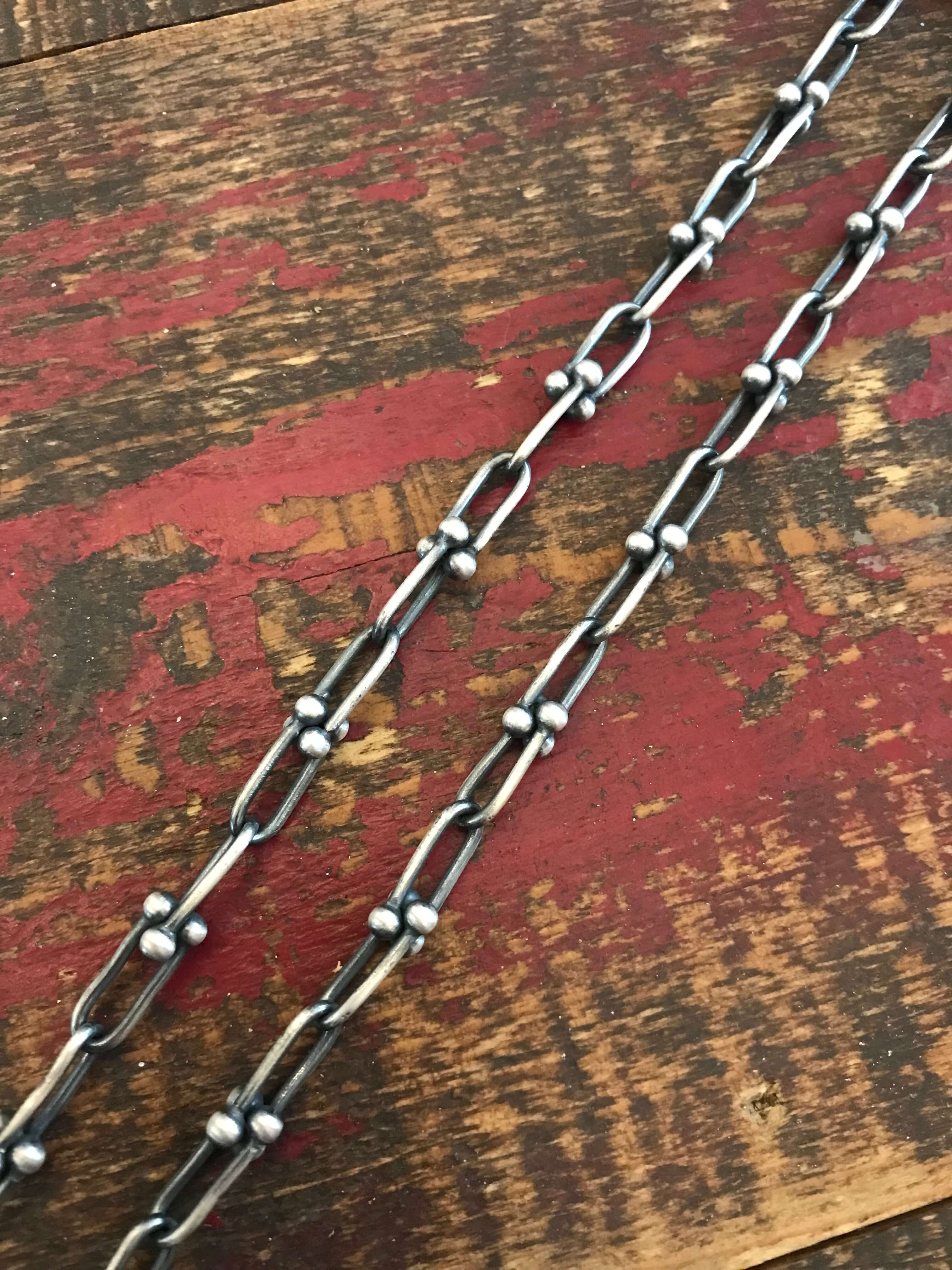 The Petite Calli Chain Necklace-Necklaces-Calli Co., Turquoise and Silver Jewelry, Native American Handmade, Zuni Tribe, Navajo Tribe, Brock Texas