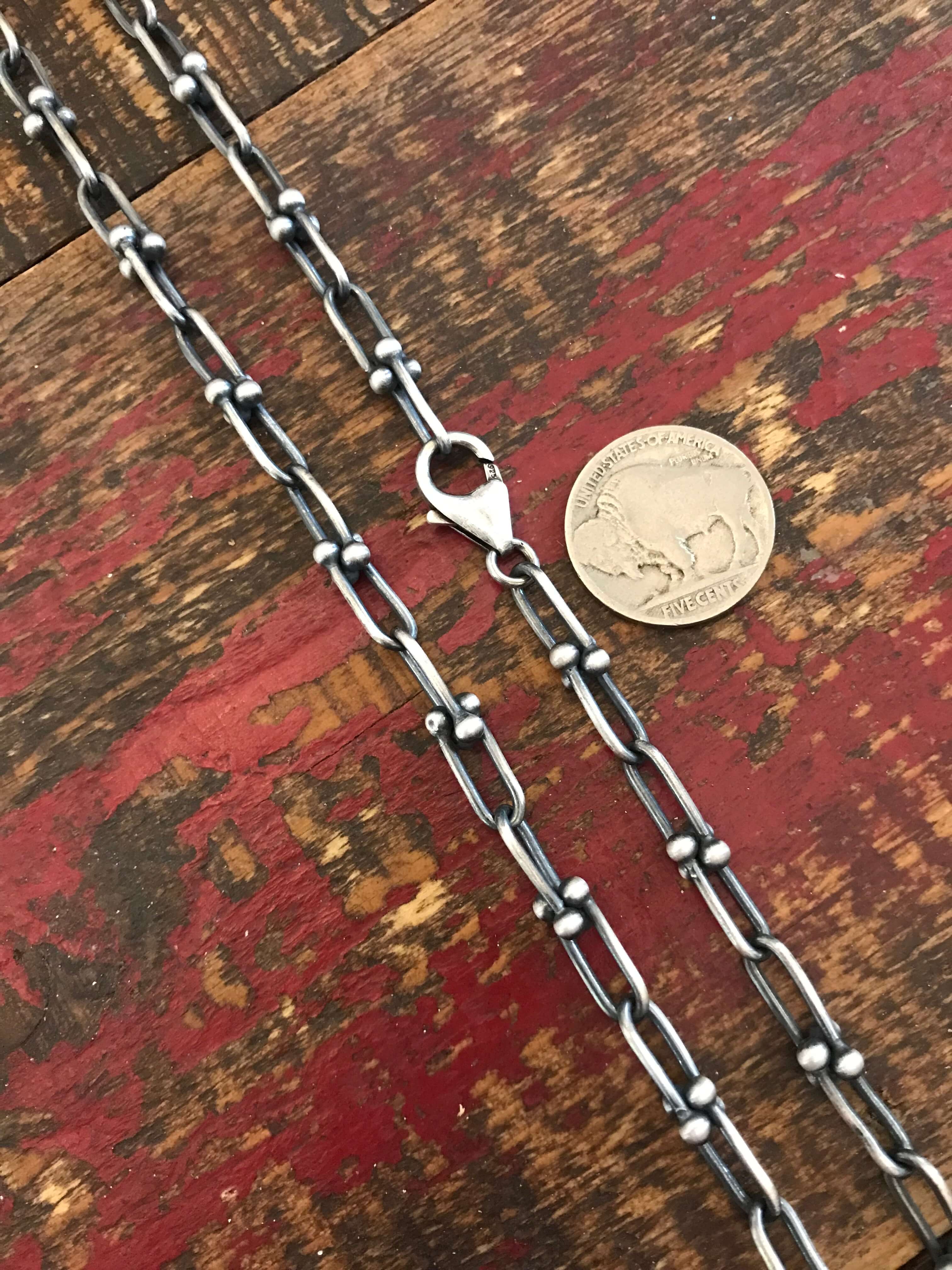 The Petite Calli Chain Necklace-Necklaces-Calli Co., Turquoise and Silver Jewelry, Native American Handmade, Zuni Tribe, Navajo Tribe, Brock Texas