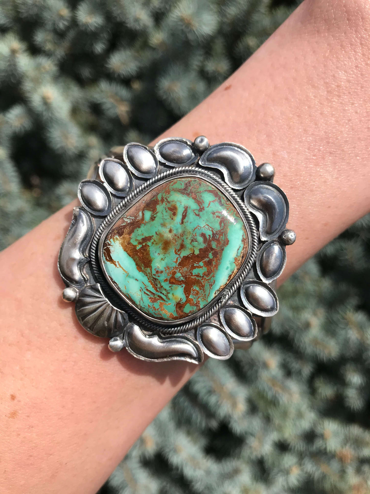 The Braybrook Turquoise Cuff-Bracelets & Cuffs-Calli Co., Turquoise and Silver Jewelry, Native American Handmade, Zuni Tribe, Navajo Tribe, Brock Texas