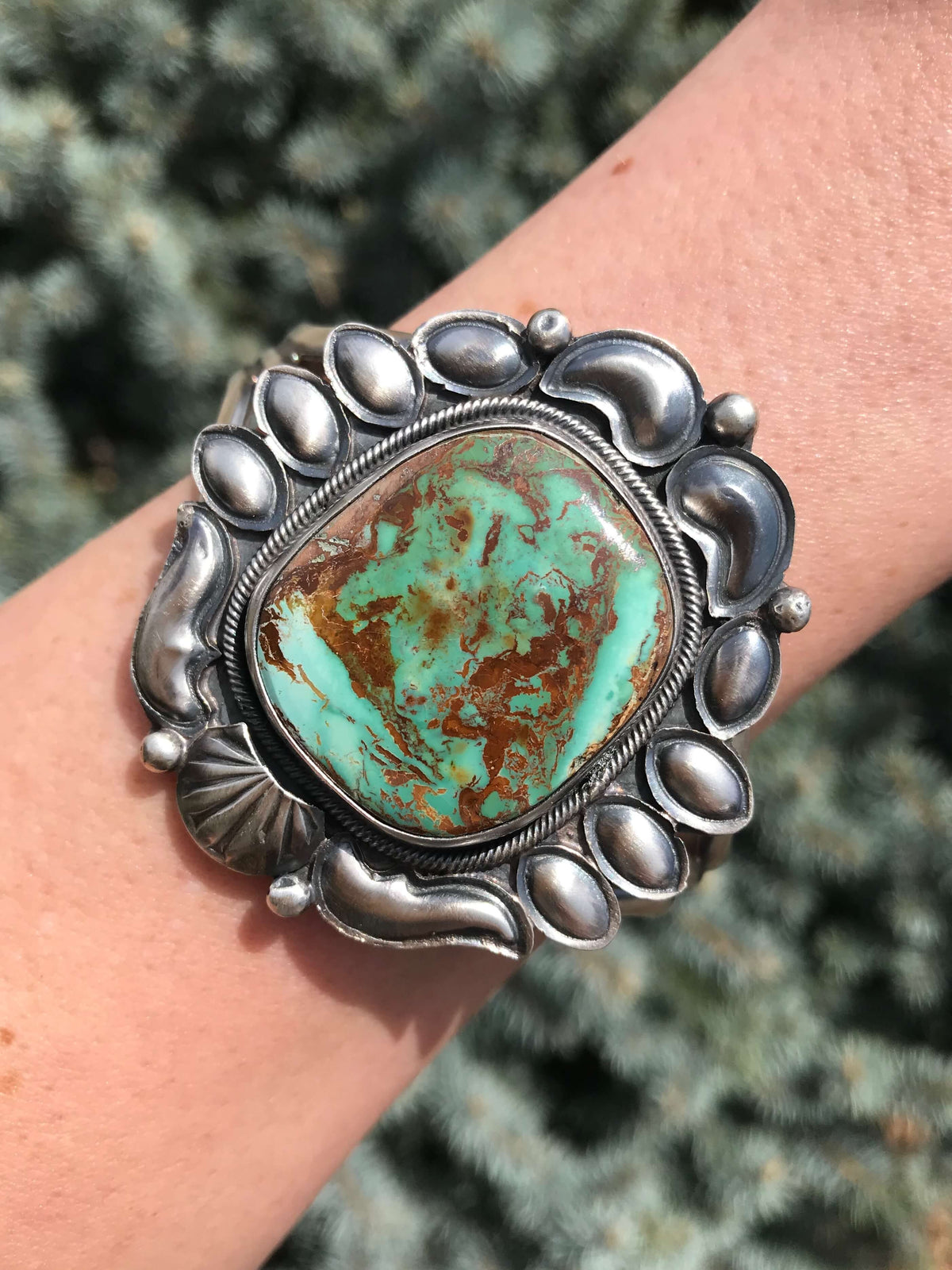 The Braybrook Turquoise Cuff-Bracelets & Cuffs-Calli Co., Turquoise and Silver Jewelry, Native American Handmade, Zuni Tribe, Navajo Tribe, Brock Texas
