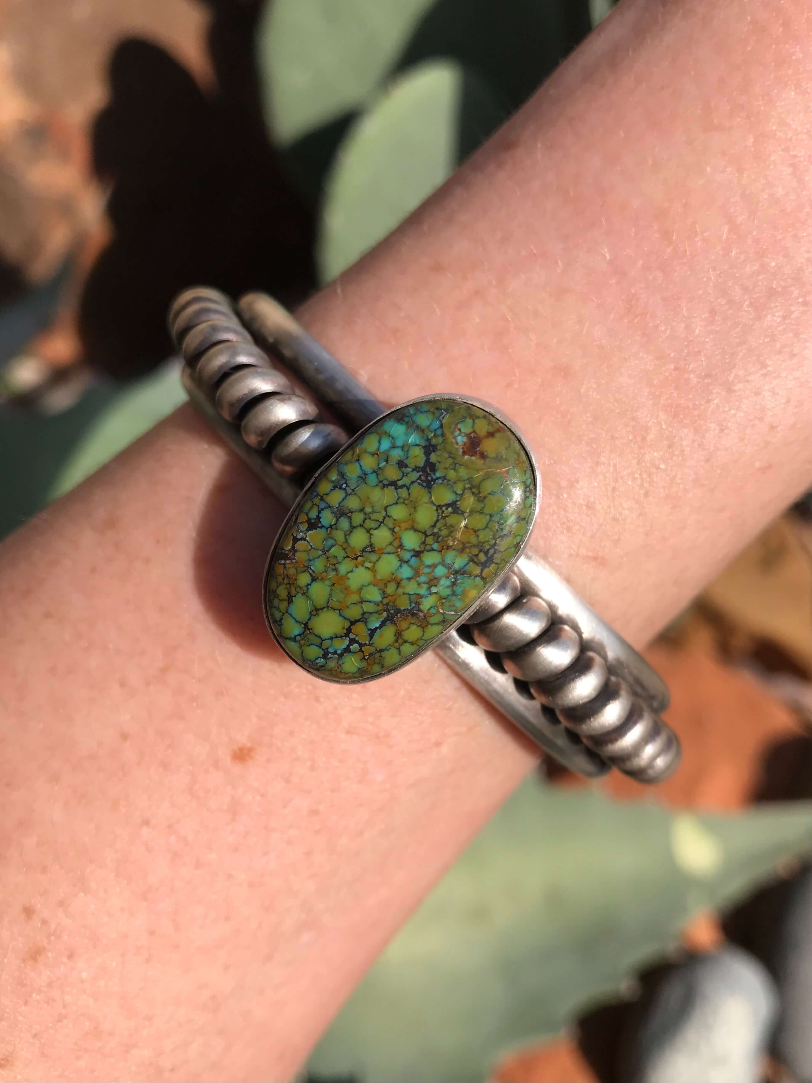 The Garrison Cuff, 2-Bracelets & Cuffs-Calli Co., Turquoise and Silver Jewelry, Native American Handmade, Zuni Tribe, Navajo Tribe, Brock Texas