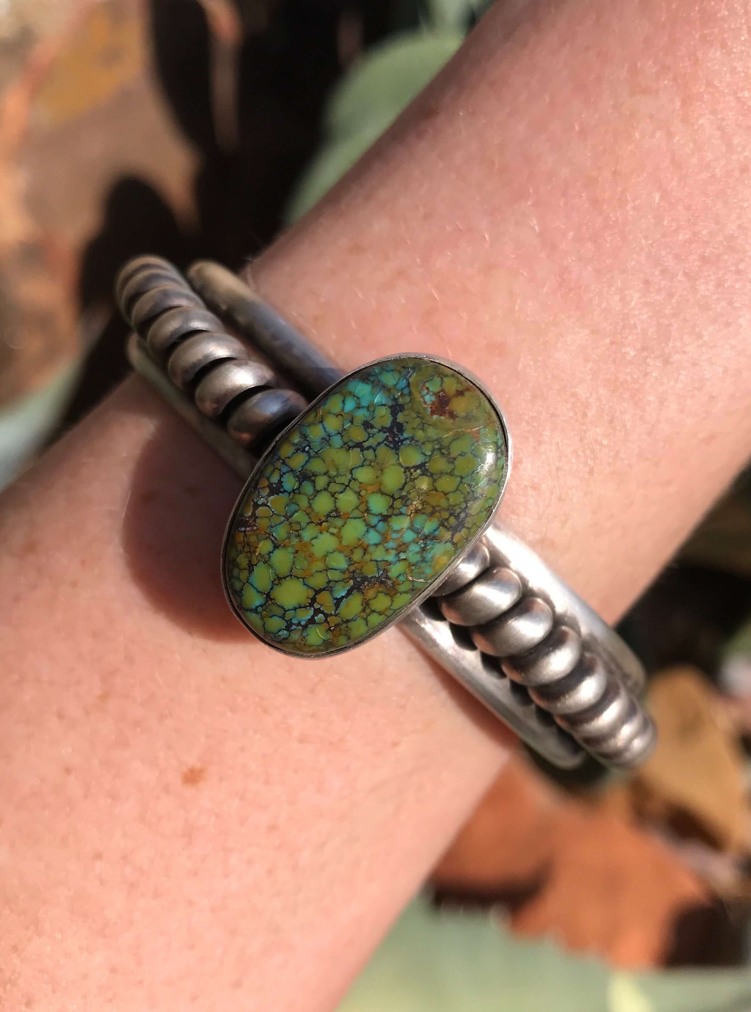 The Garrison Cuff, 2-Bracelets & Cuffs-Calli Co., Turquoise and Silver Jewelry, Native American Handmade, Zuni Tribe, Navajo Tribe, Brock Texas