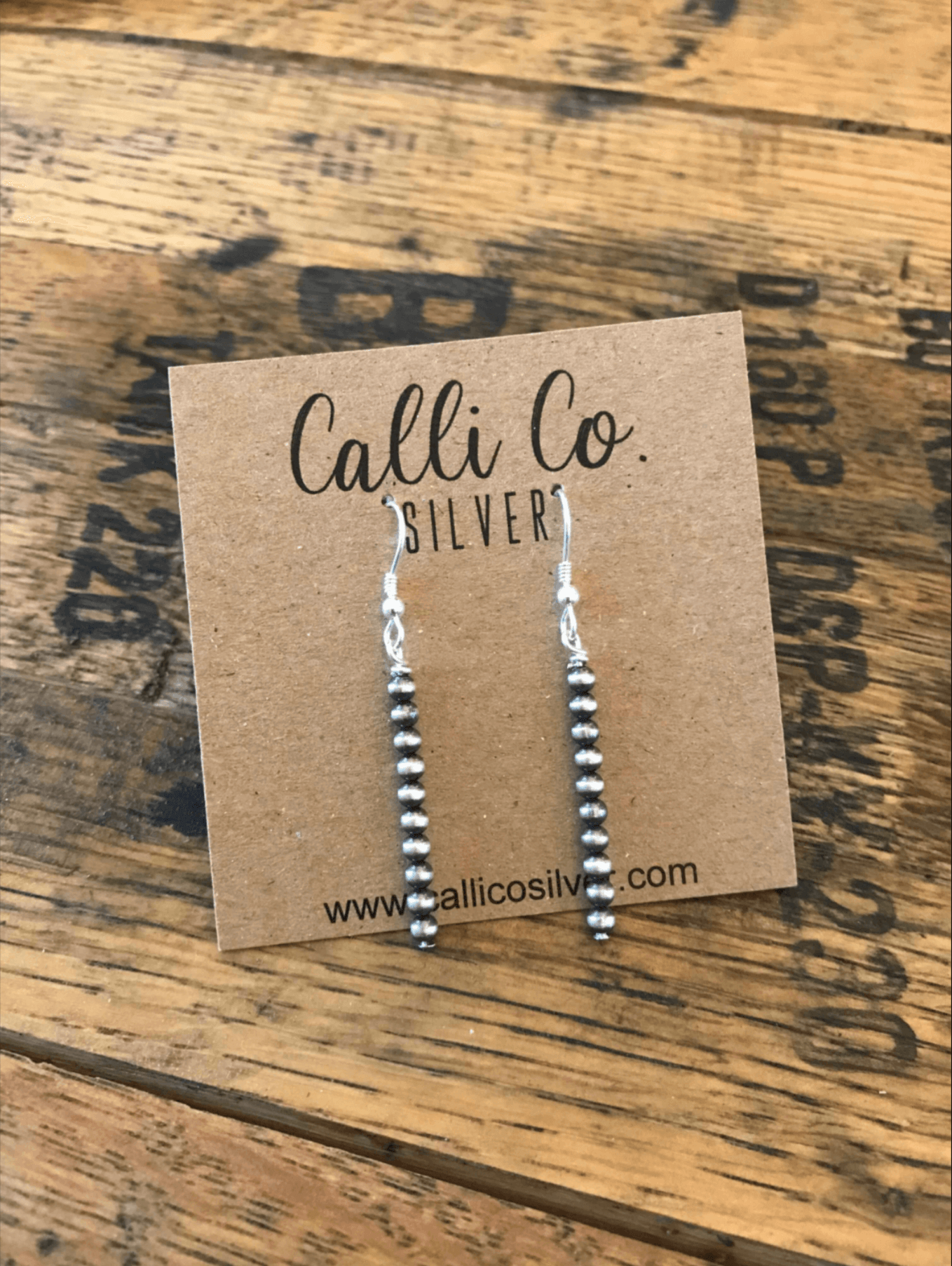 The Pearl Drop Earrings-Earrings-Calli Co., Turquoise and Silver Jewelry, Native American Handmade, Zuni Tribe, Navajo Tribe, Brock Texas