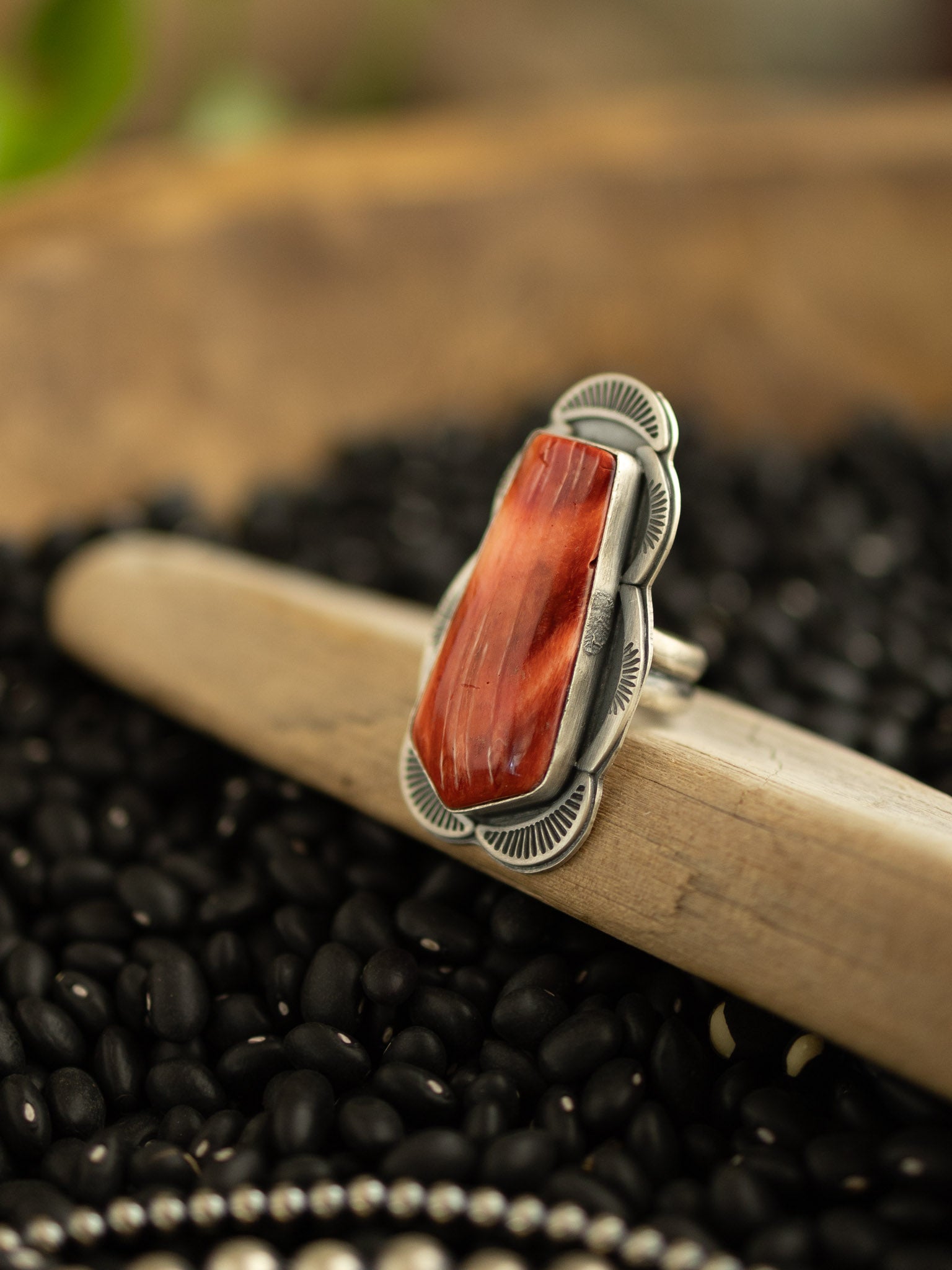 The Wilkins Red Spiny Ring, Sz 8.5 – Calli Co. Silver