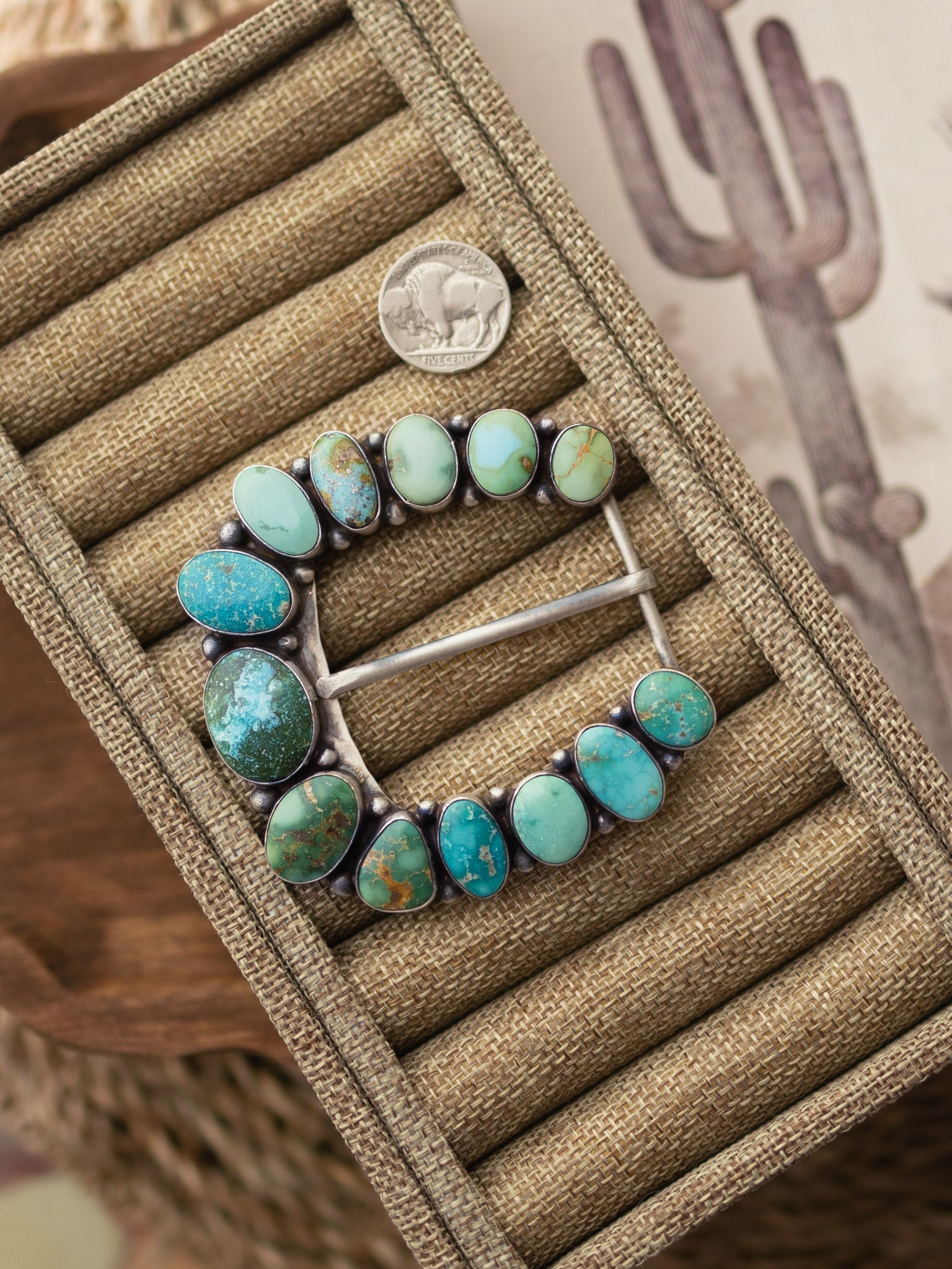 The Sonoran Gold Belt Buckle-Belt Buckles-Calli Co., Turquoise and Silver Jewelry, Native American Handmade, Zuni Tribe, Navajo Tribe, Brock Texas