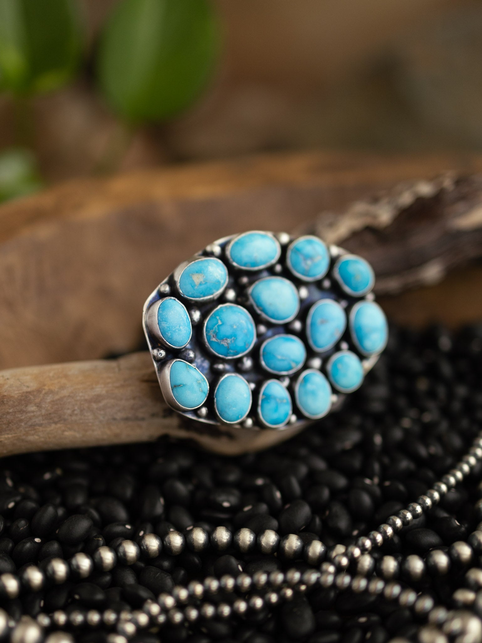 The Quinn Turquoise Cluster Belt Buckle-Belt Buckles-Calli Co., Turquoise and Silver Jewelry, Native American Handmade, Zuni Tribe, Navajo Tribe, Brock Texas