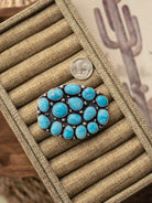 The Quinn Turquoise Cluster Belt Buckle-Belt Buckles-Calli Co., Turquoise and Silver Jewelry, Native American Handmade, Zuni Tribe, Navajo Tribe, Brock Texas