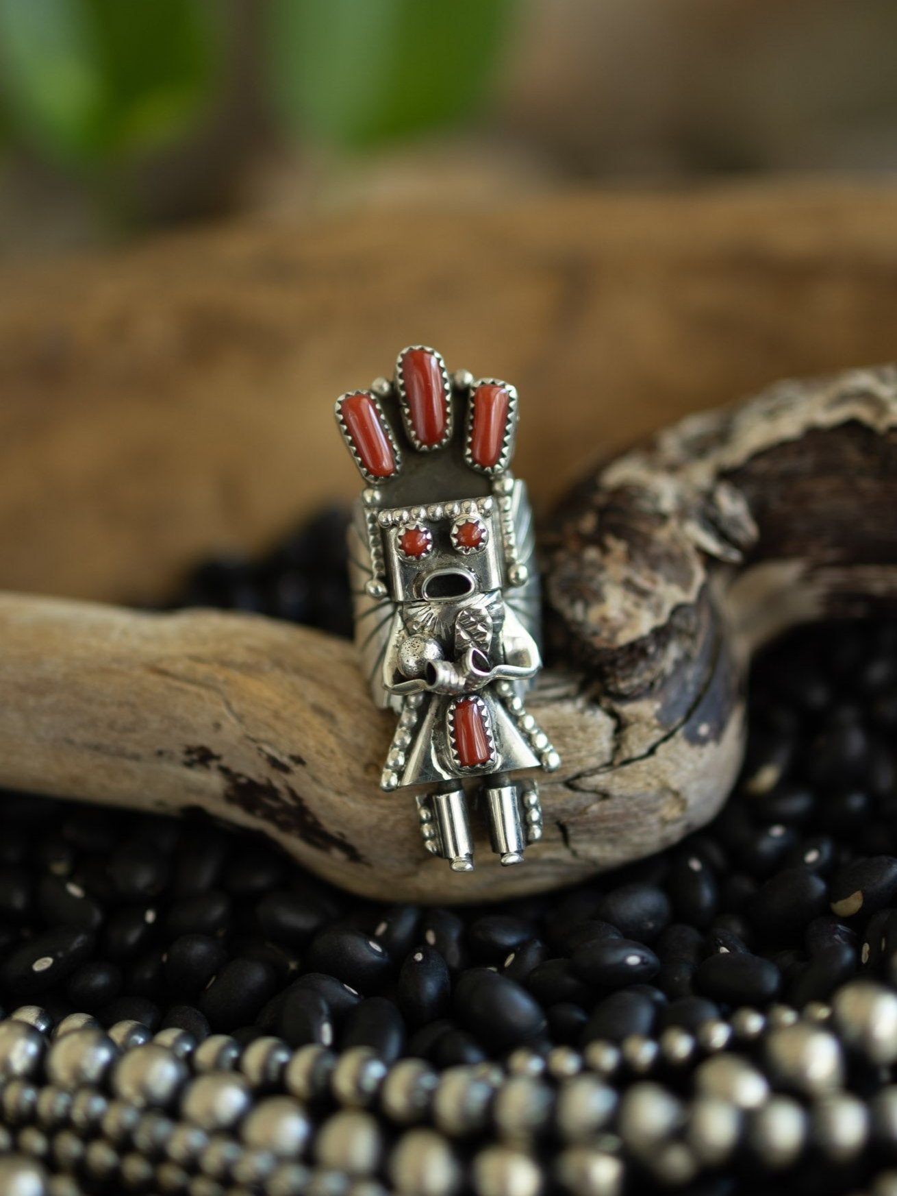 Incredible Vintage Navajo Coral Sterling Silver Native American Necklace Old