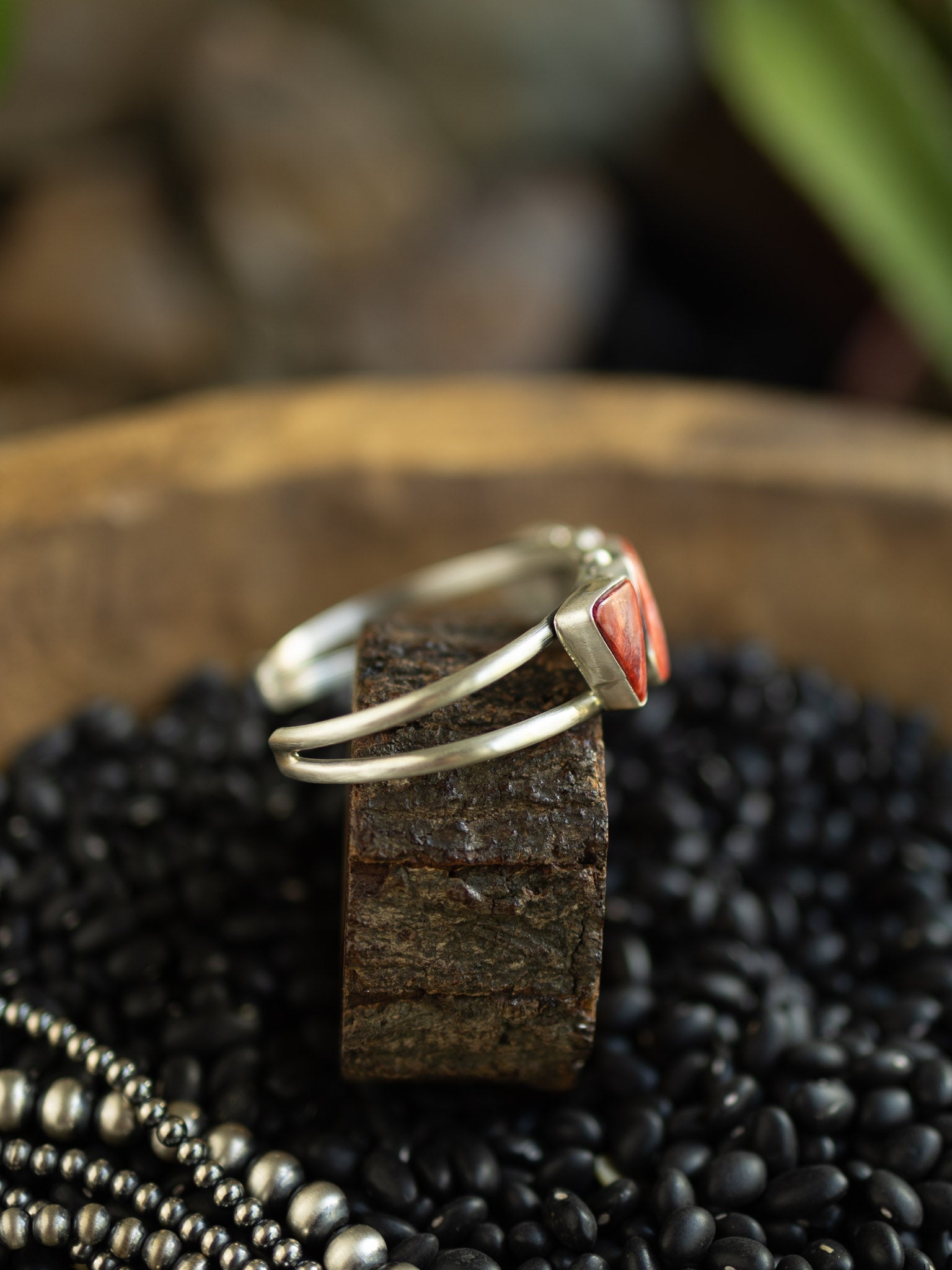 Handmade Red Spiny Oyster Cuff | Calli Co Silver | Fort Worth, TX