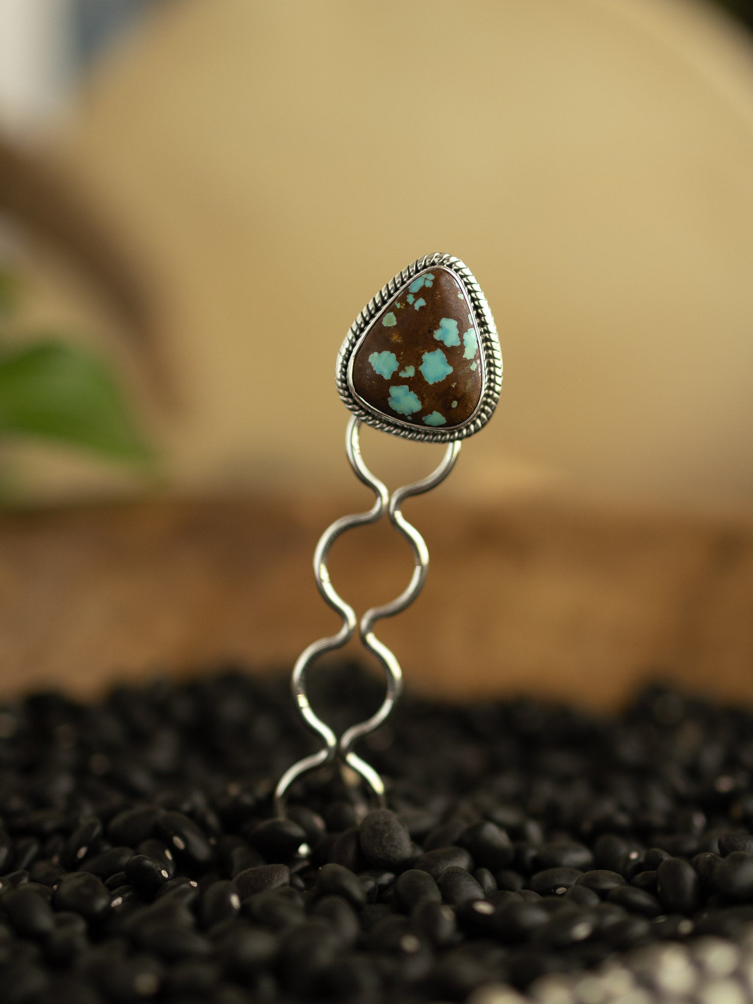 The Grace Turquoise Hair Pin, 2-Hair Accessories-Calli Co., Turquoise and Silver Jewelry, Native American Handmade, Zuni Tribe, Navajo Tribe, Brock Texas