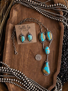 The El Dorado Lariat Necklace Set-Necklaces-Calli Co., Turquoise and Silver Jewelry, Native American Handmade, Zuni Tribe, Navajo Tribe, Brock Texas