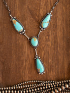 The Roseau Lariat Necklace Set-Necklaces-Calli Co., Turquoise and Silver Jewelry, Native American Handmade, Zuni Tribe, Navajo Tribe, Brock Texas