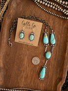 The Roseau Lariat Necklace Set-Necklaces-Calli Co., Turquoise and Silver Jewelry, Native American Handmade, Zuni Tribe, Navajo Tribe, Brock Texas