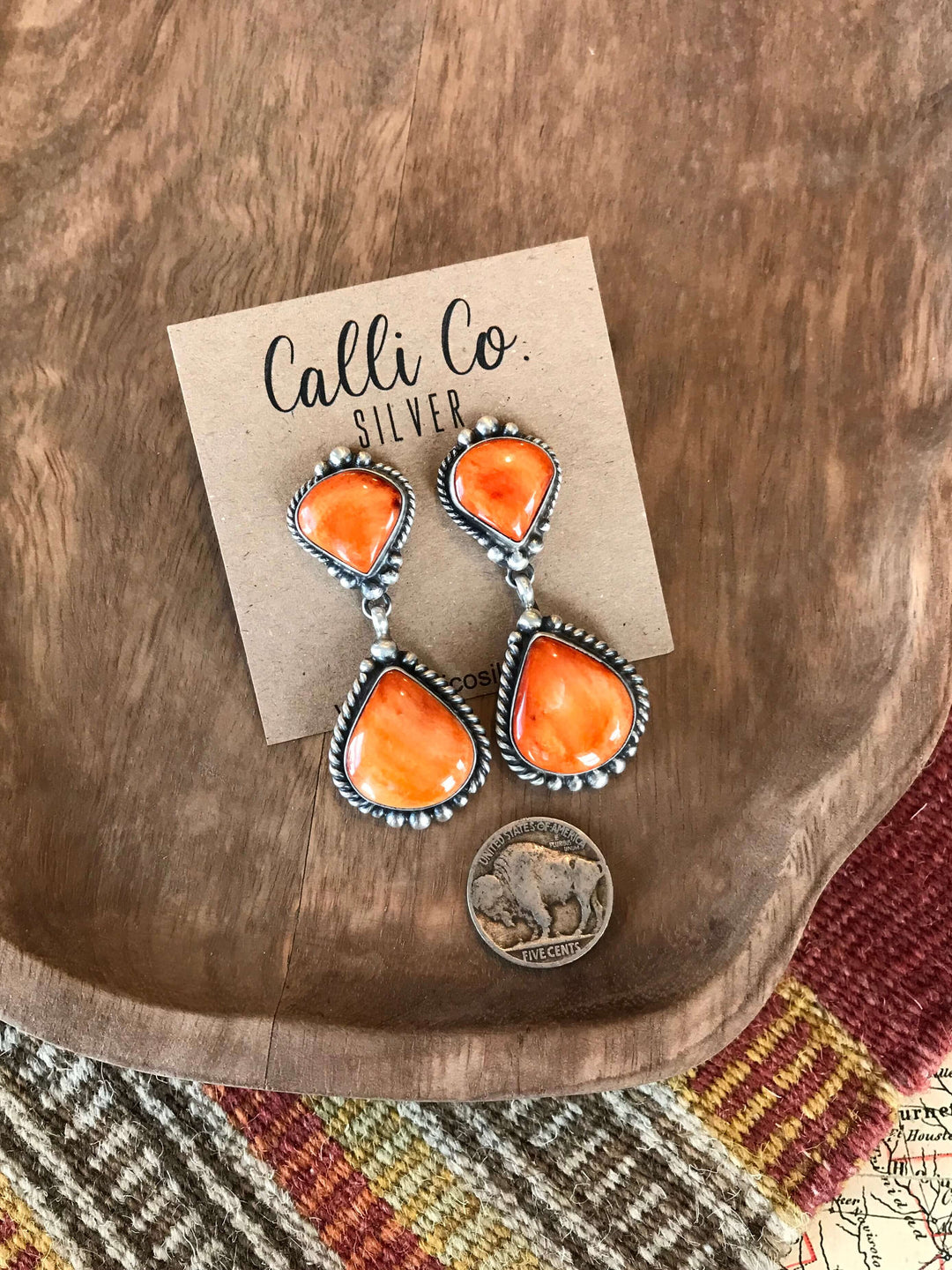 The Glendale Earrings, 3-Earrings-Calli Co., Turquoise and Silver Jewelry, Native American Handmade, Zuni Tribe, Navajo Tribe, Brock Texas