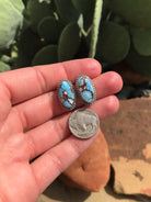 The Golden Hills Studs, 27-Earrings-Calli Co., Turquoise and Silver Jewelry, Native American Handmade, Zuni Tribe, Navajo Tribe, Brock Texas