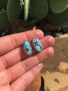 The Golden Hills Studs, 27-Earrings-Calli Co., Turquoise and Silver Jewelry, Native American Handmade, Zuni Tribe, Navajo Tribe, Brock Texas