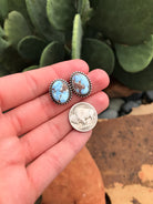 The Golden Hills Studs, 31-Earrings-Calli Co., Turquoise and Silver Jewelry, Native American Handmade, Zuni Tribe, Navajo Tribe, Brock Texas