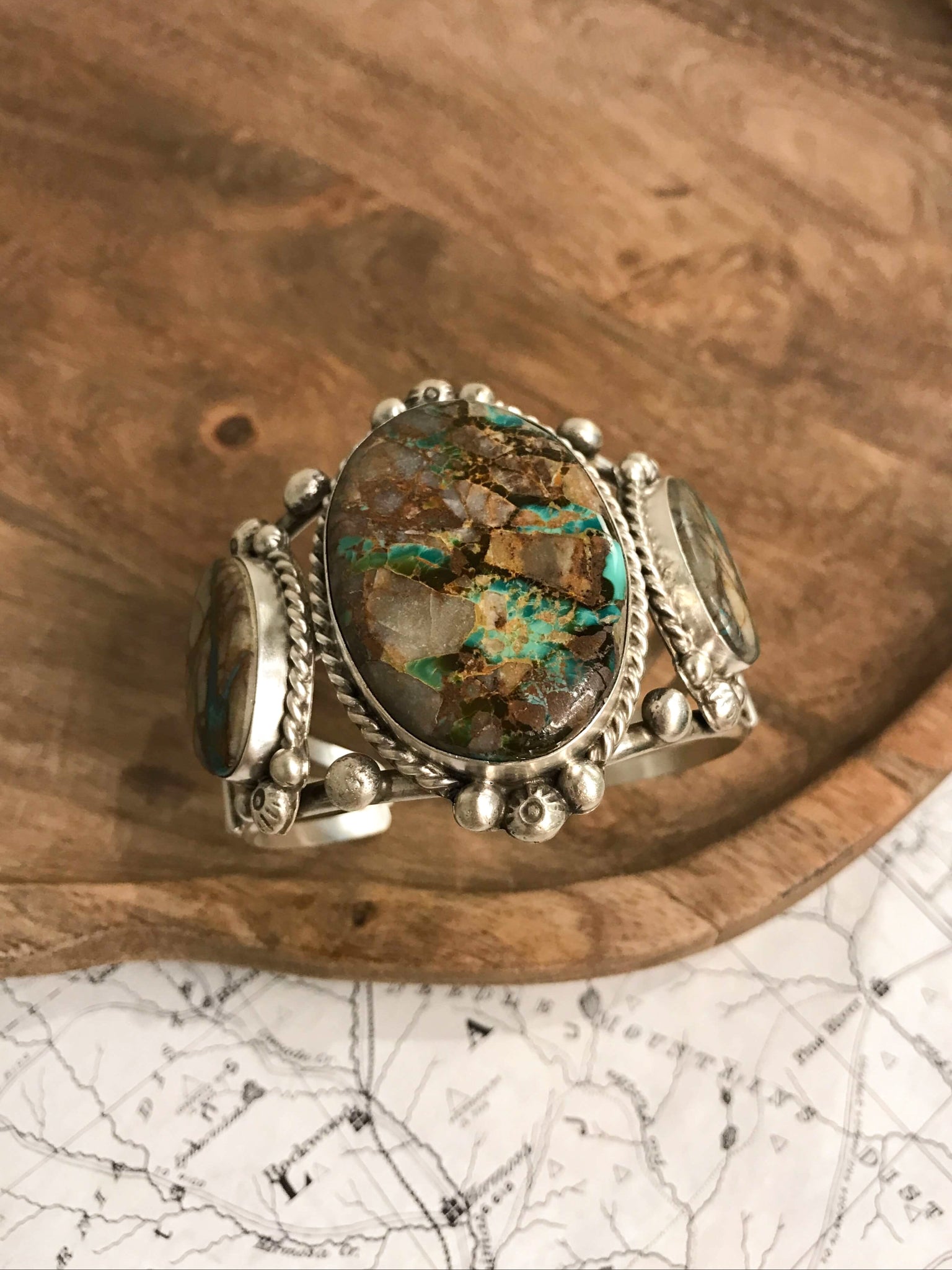 The Fredonia Turquoise Cuff, 2-Bracelets & Cuffs-Calli Co., Turquoise and Silver Jewelry, Native American Handmade, Zuni Tribe, Navajo Tribe, Brock Texas
