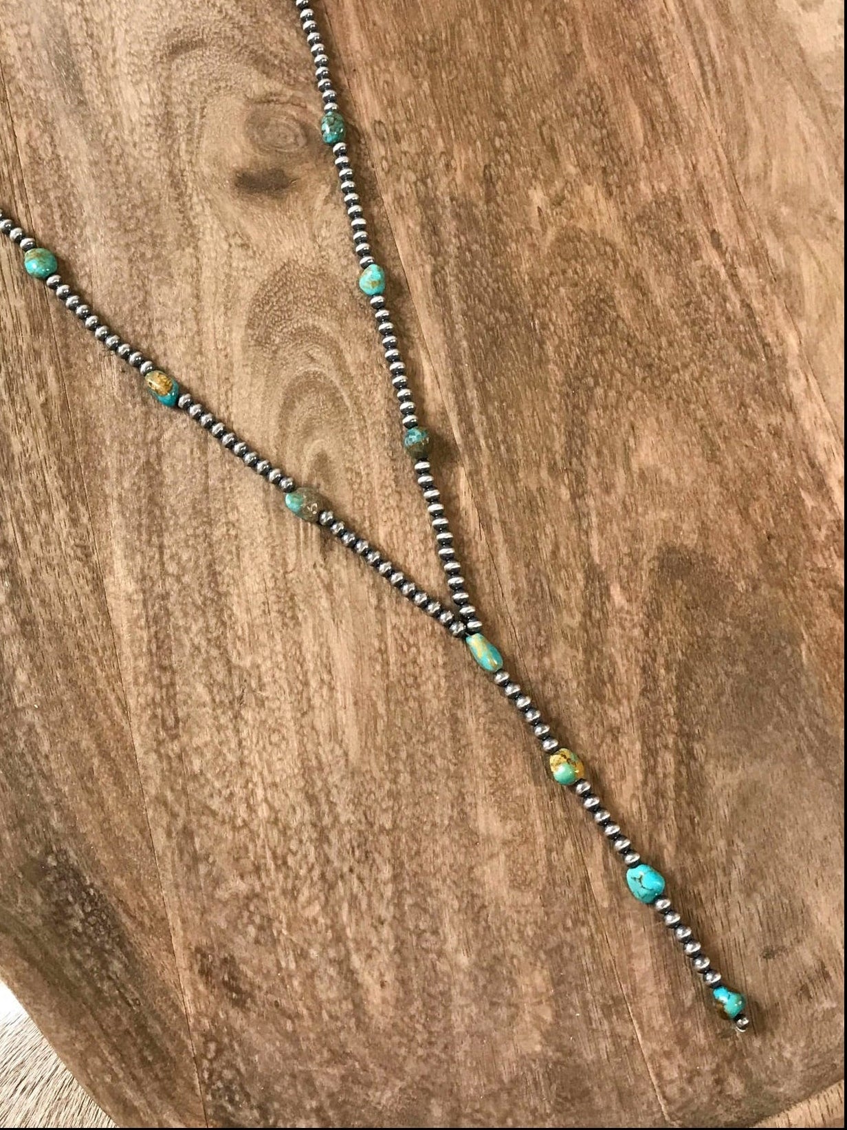 The Coalinga Lariat-Necklaces-Calli Co., Turquoise and Silver Jewelry, Native American Handmade, Zuni Tribe, Navajo Tribe, Brock Texas