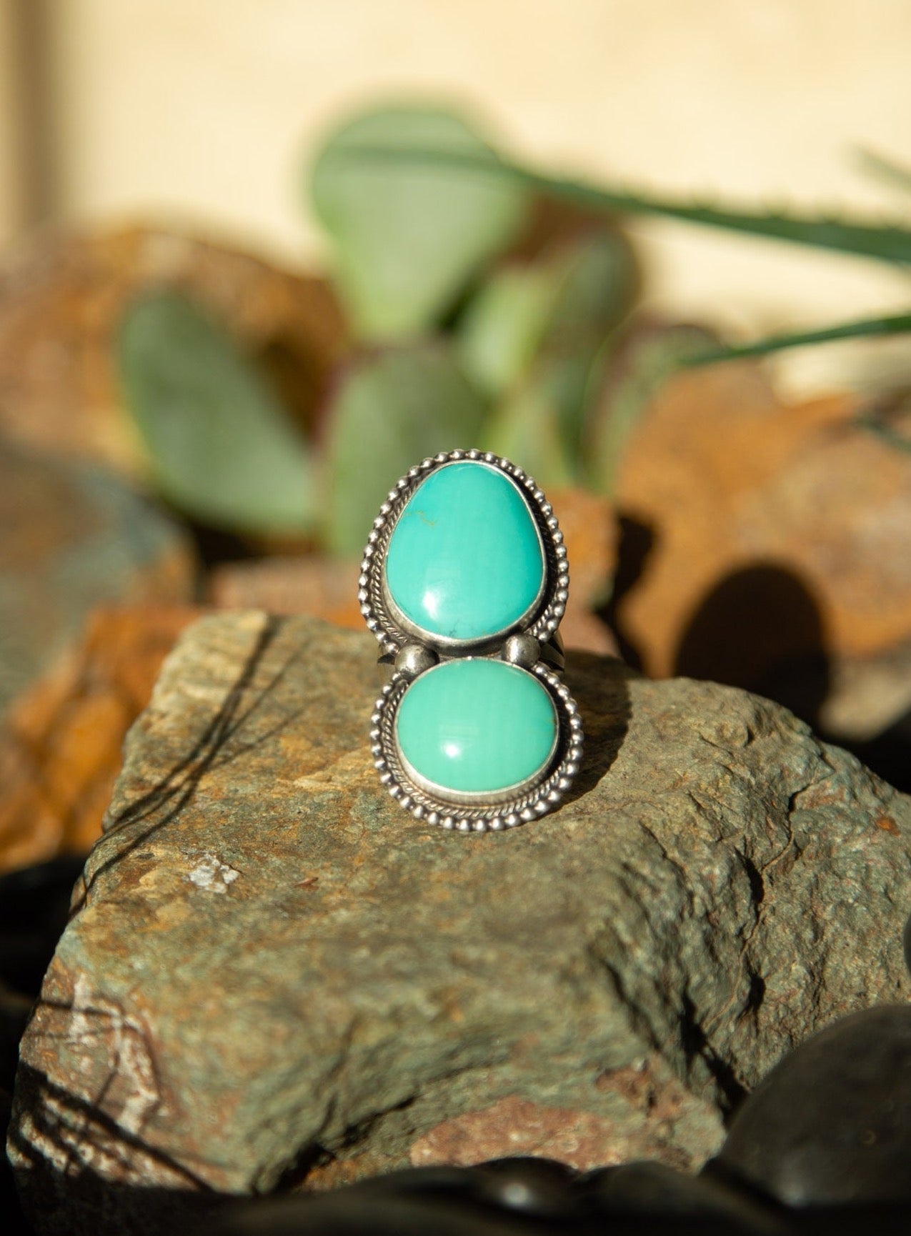 Double Crescent 2024 Valley Turquoise Ring