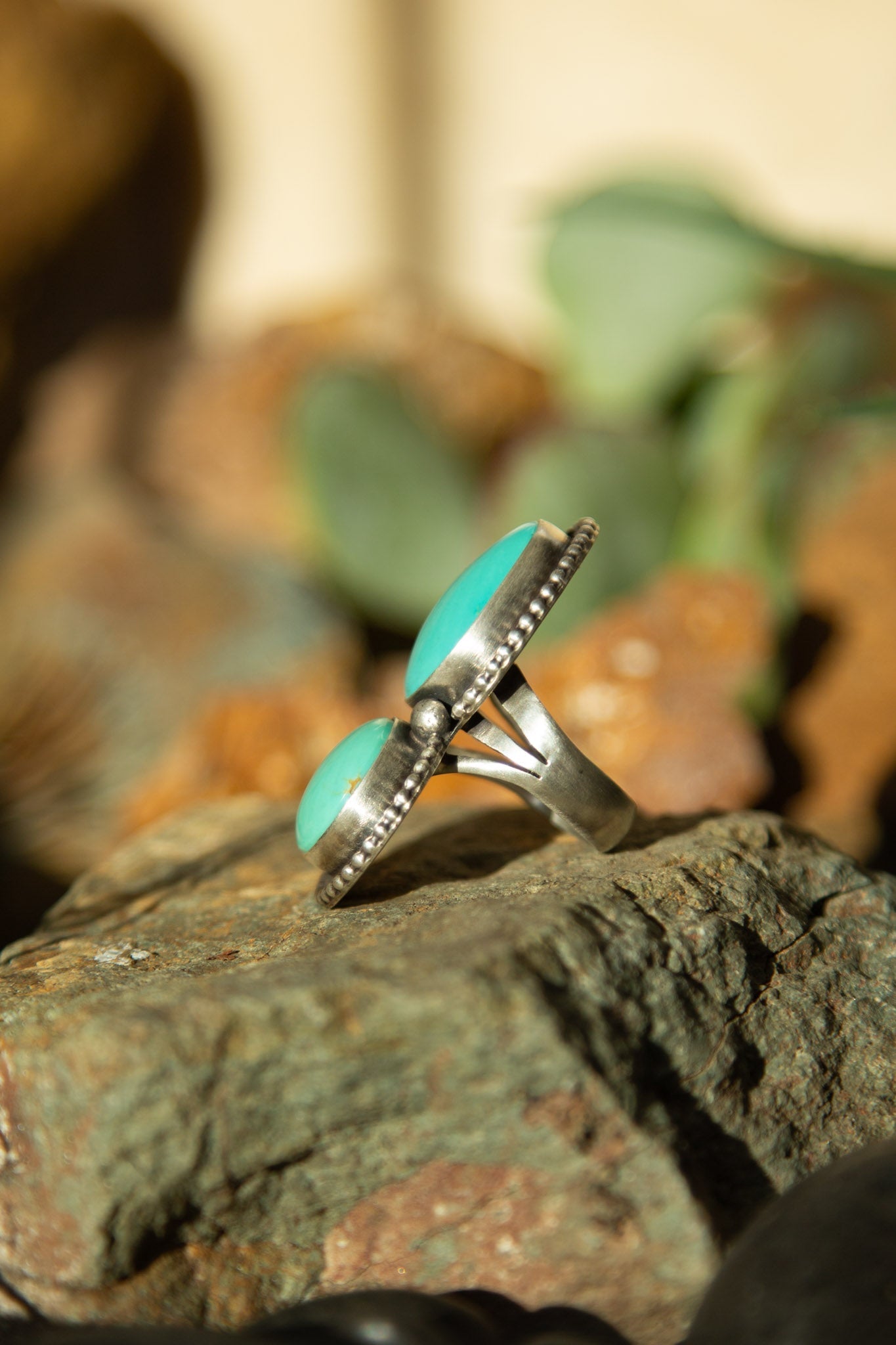 Double Crescent 2024 Valley Turquoise Ring