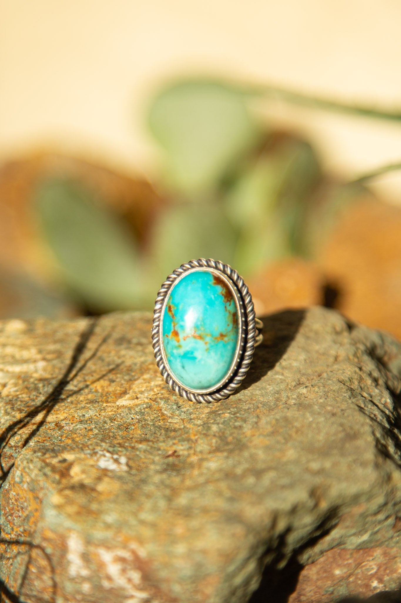 Turquoise Ring-R-Size-9 (TRQ-2-81) | Rananjay Exports