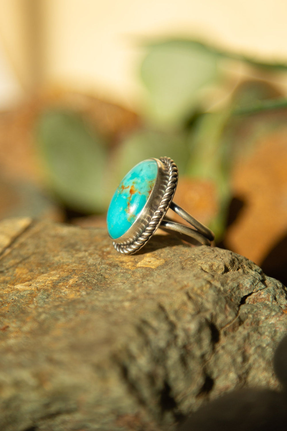 The Micah Turquoise Ring 6, Sz 8.5-Rings-Calli Co., Turquoise and Silver Jewelry, Native American Handmade, Zuni Tribe, Navajo Tribe, Brock Texas