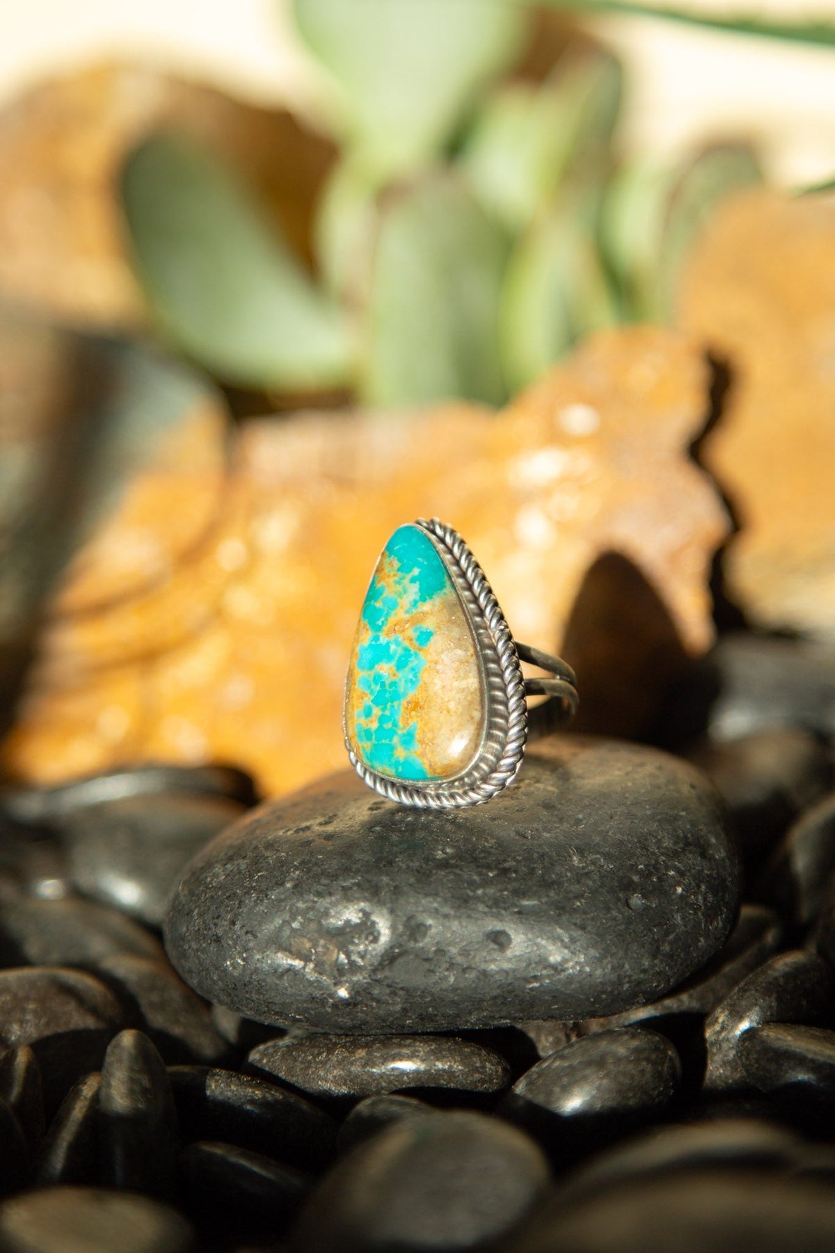 The Micah Turquoise Ring 5, Sz 10-Rings-Calli Co., Turquoise and Silver Jewelry, Native American Handmade, Zuni Tribe, Navajo Tribe, Brock Texas