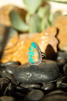 The Micah Turquoise Ring 5, Sz 10-Rings-Calli Co., Turquoise and Silver Jewelry, Native American Handmade, Zuni Tribe, Navajo Tribe, Brock Texas